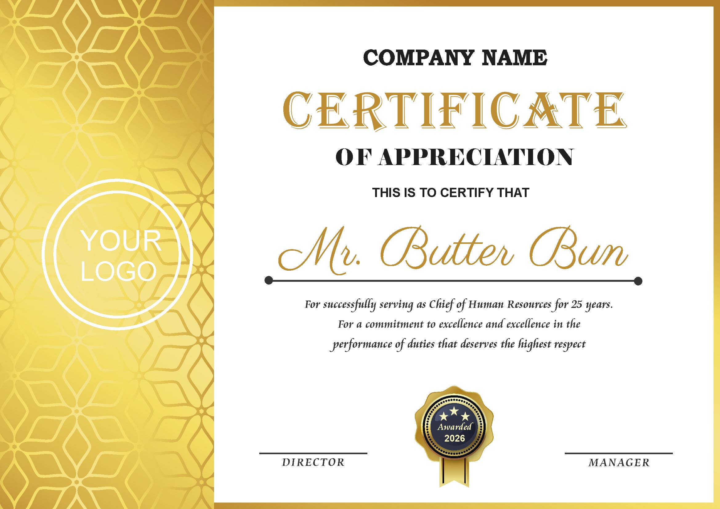 Professional Certificate Design 001