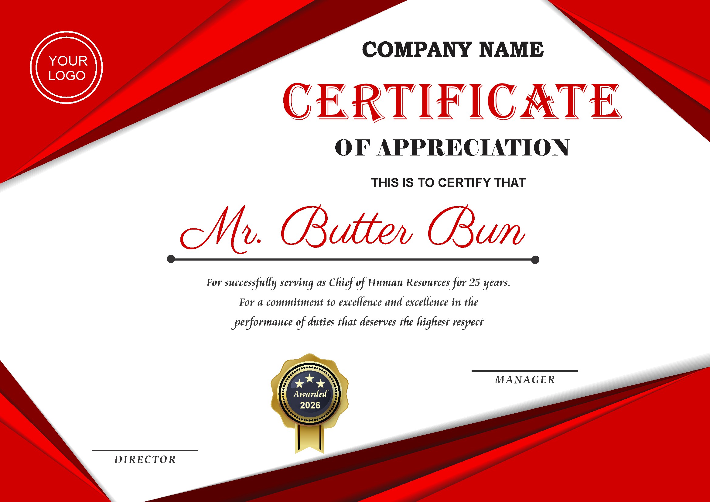 Professional Certificate Design 002