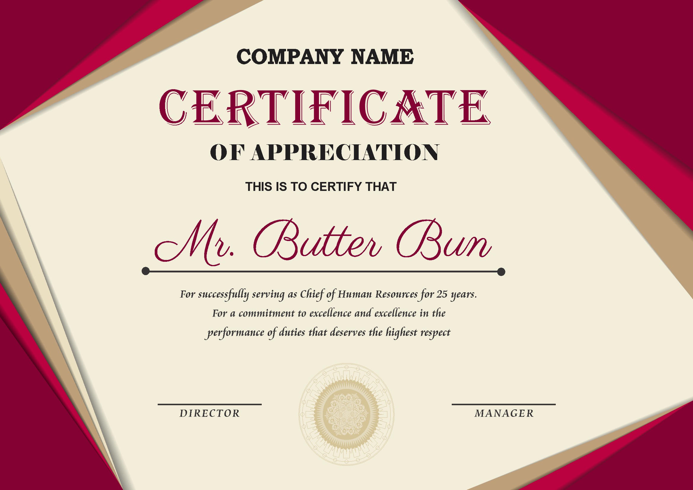 Professional Certificate Design 003