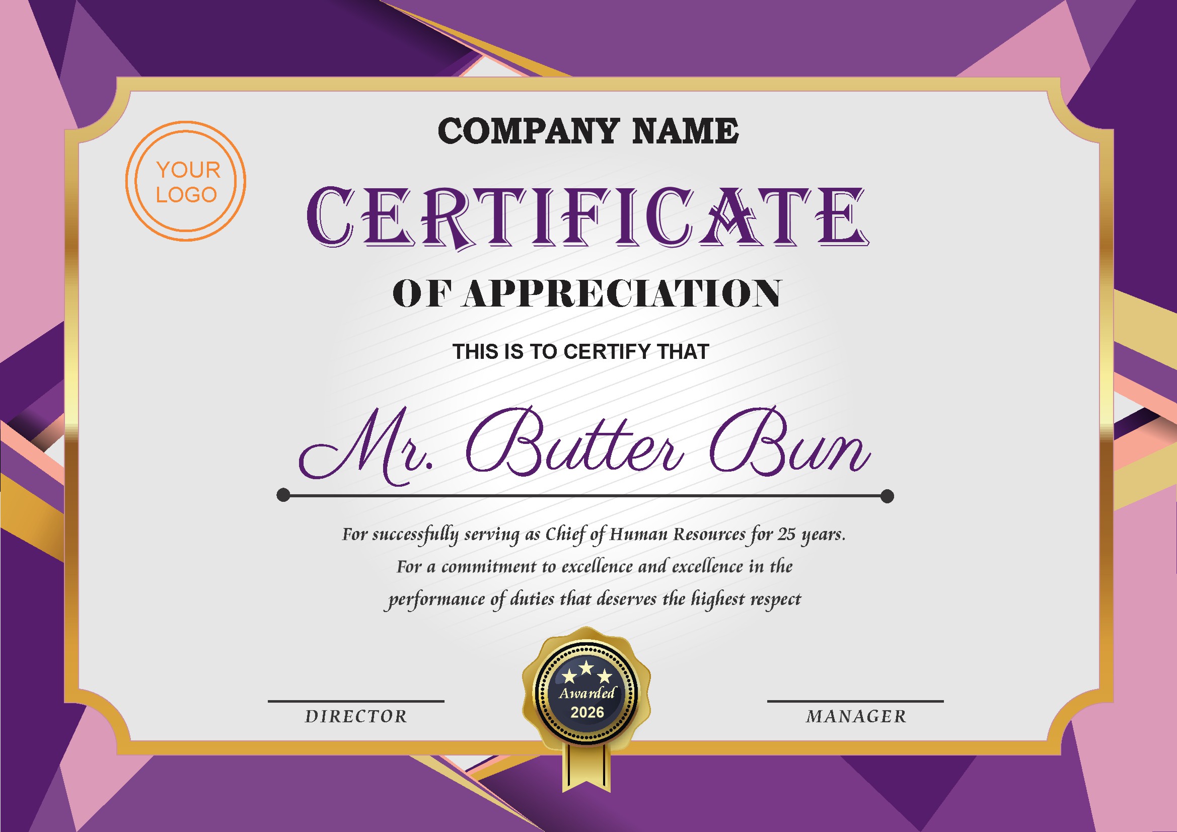 Professional Certificate Design 009