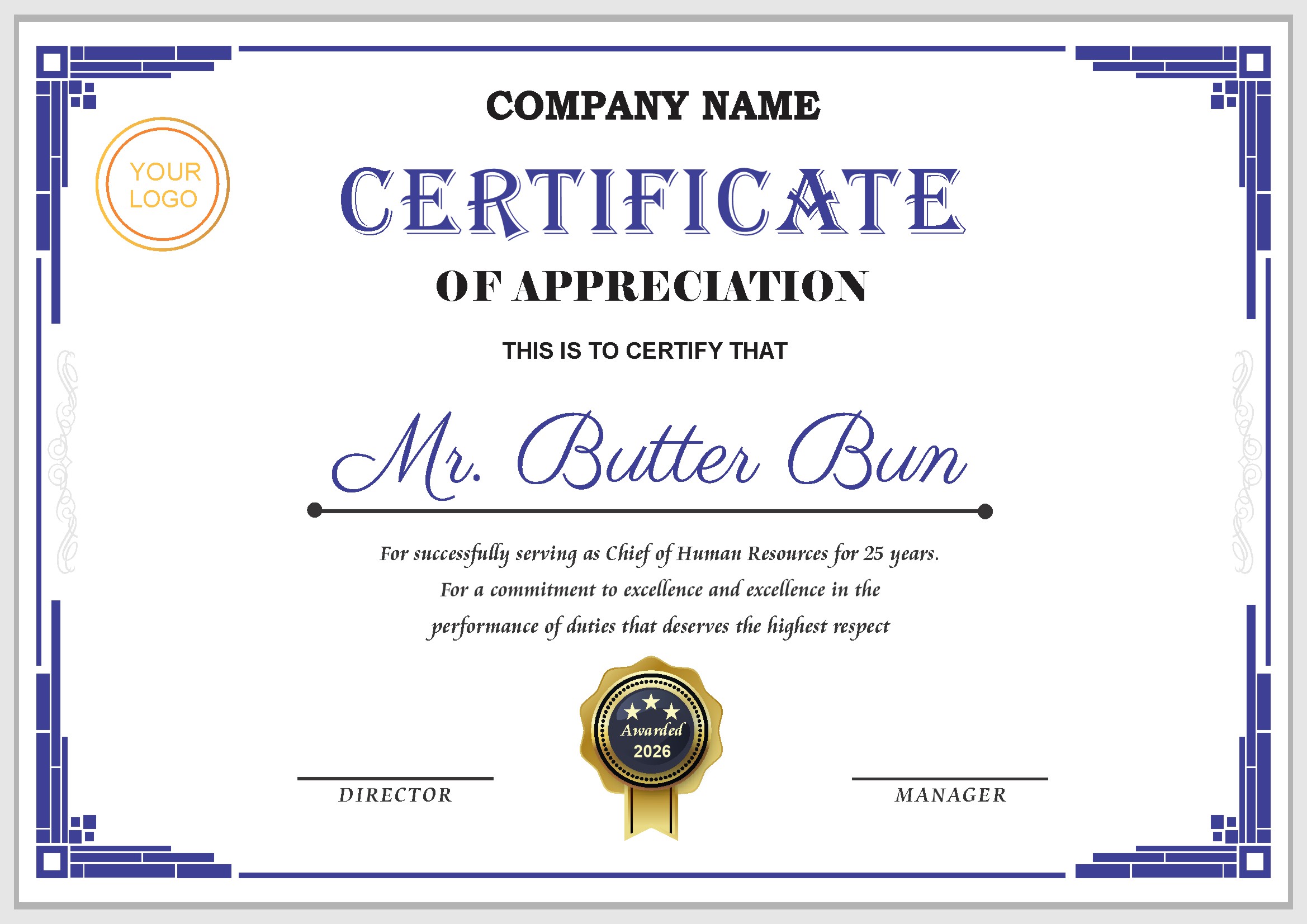 Professional Certificate Design 010