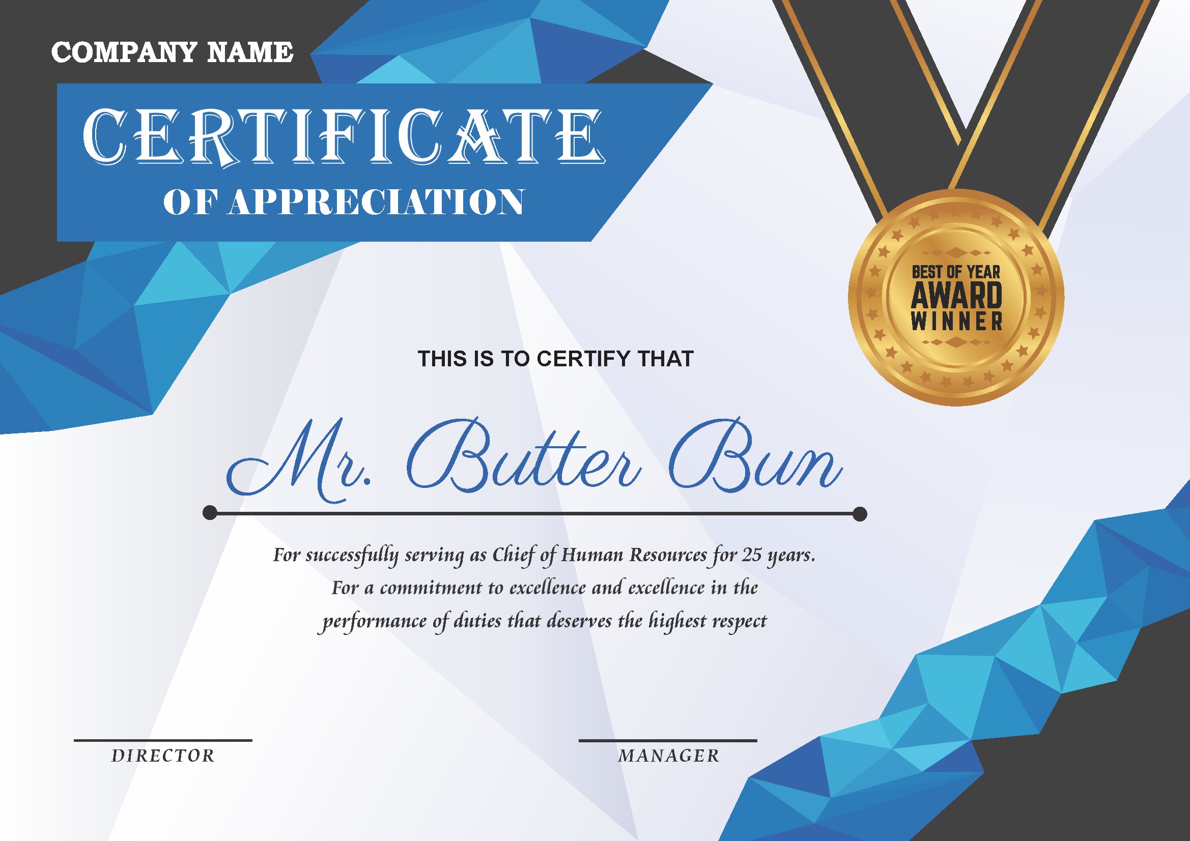 Professional Certificate Design 011