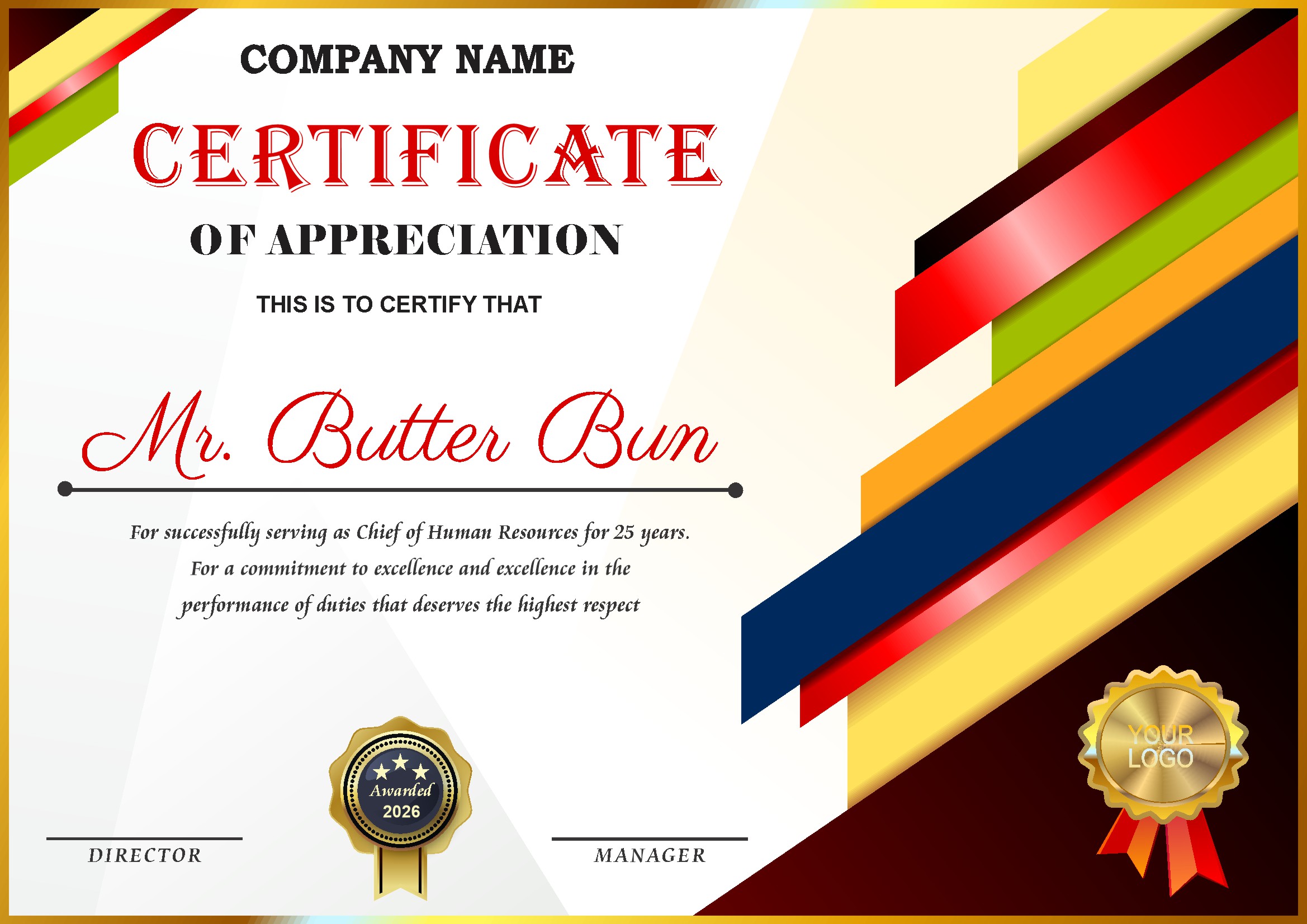 Professional Certificate Design 016