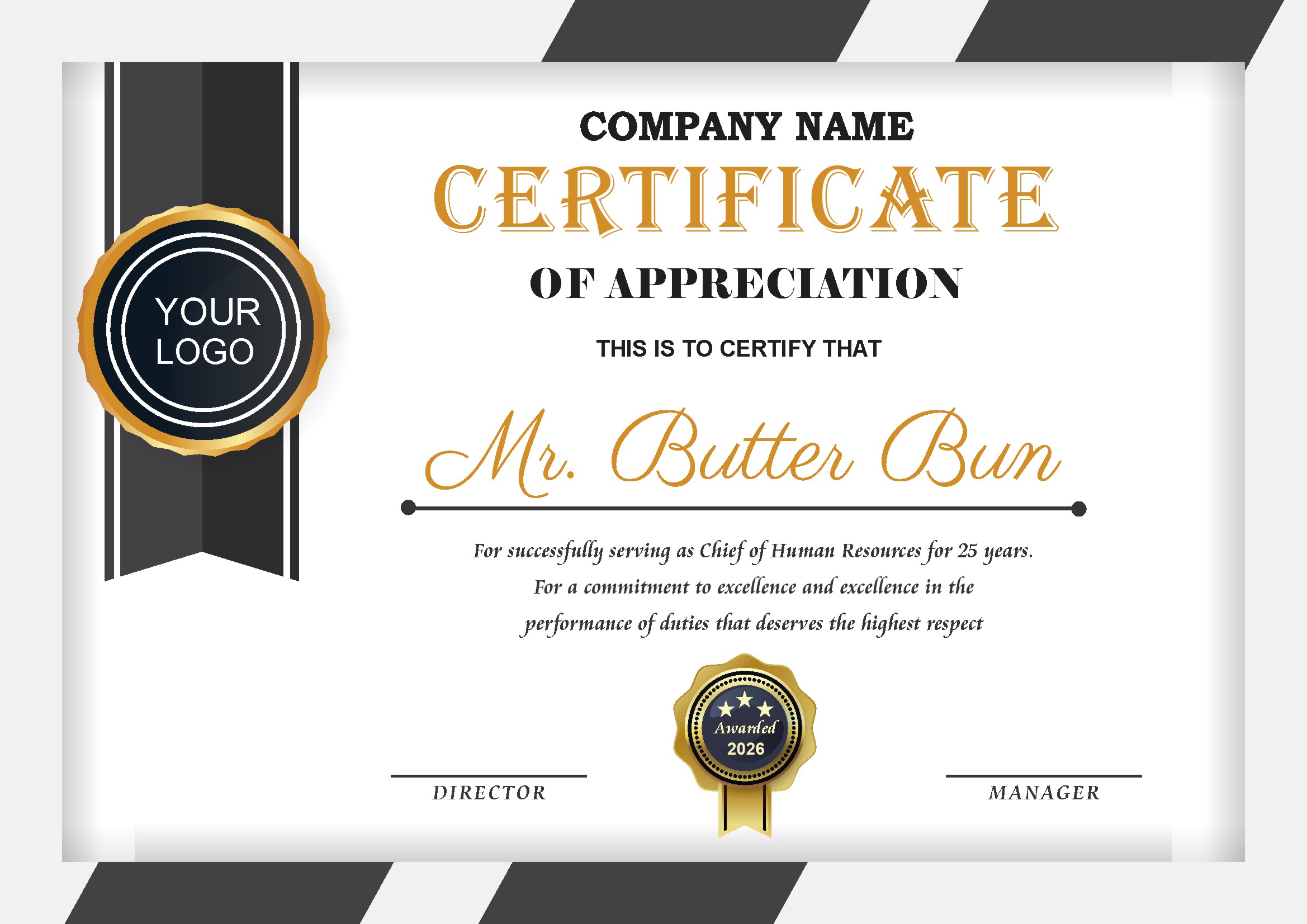 Professional Certificate Design 022