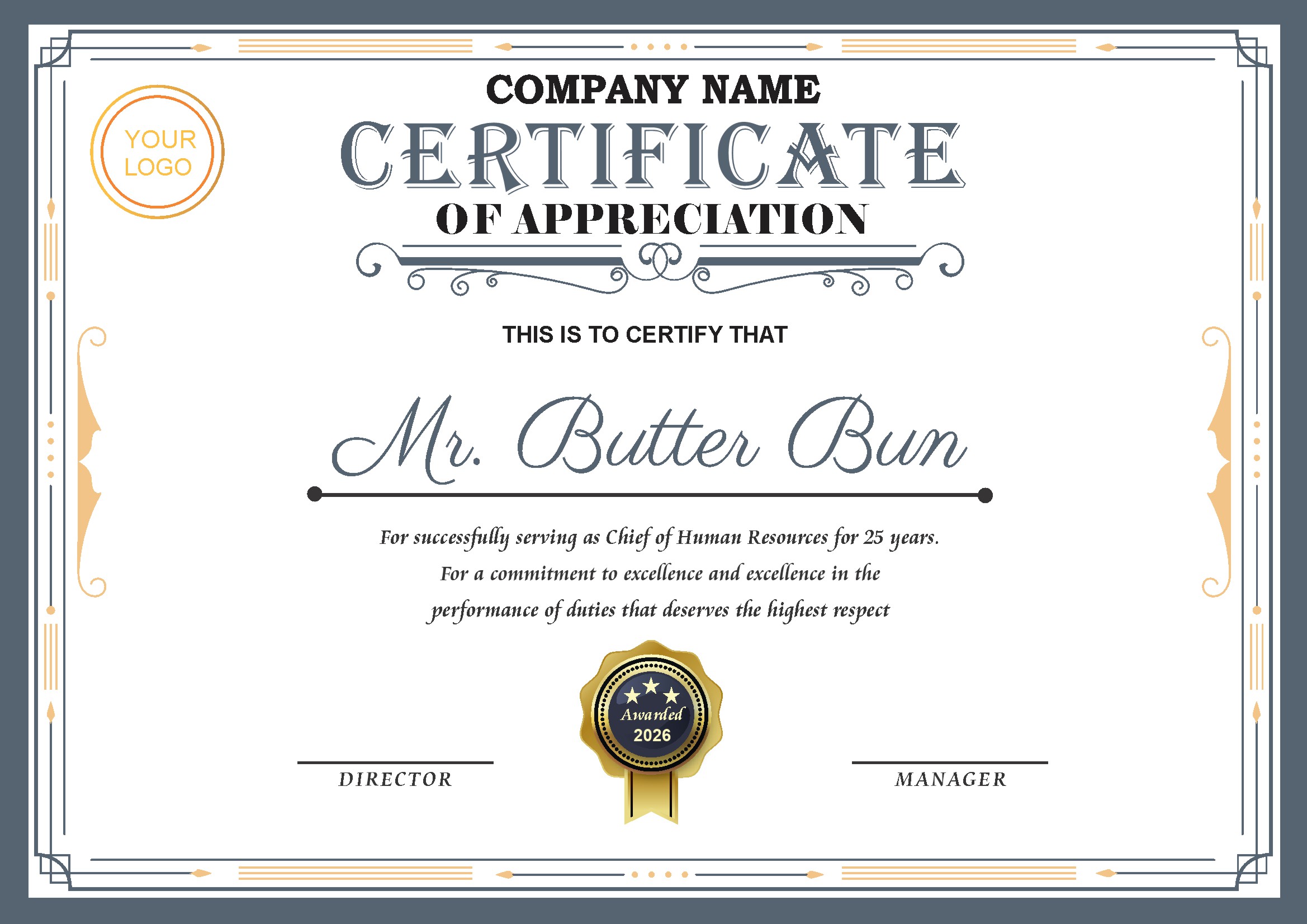 Professional Certificate Design 023