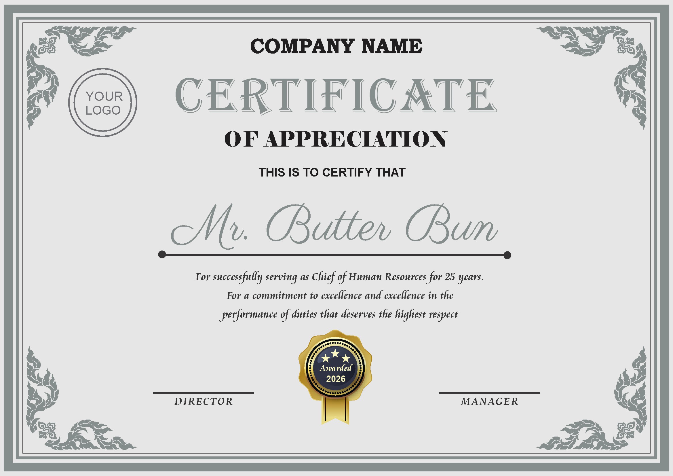 Professional Certificate Design 031