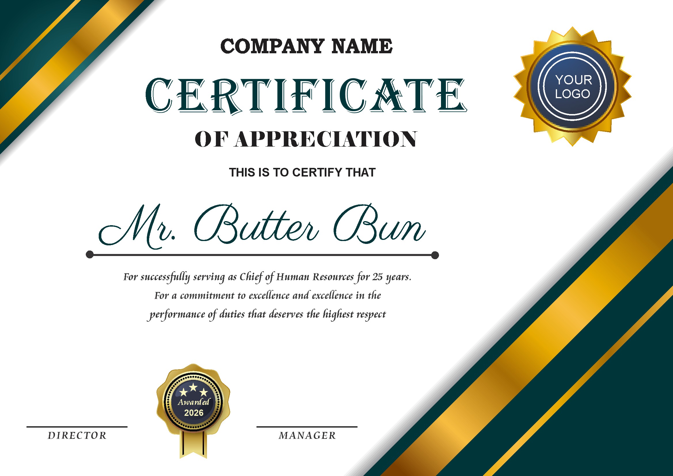 Professional Certificate Design 032