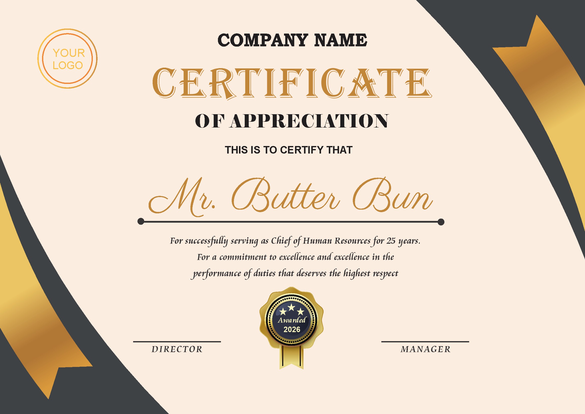 Professional Certificate Design 034