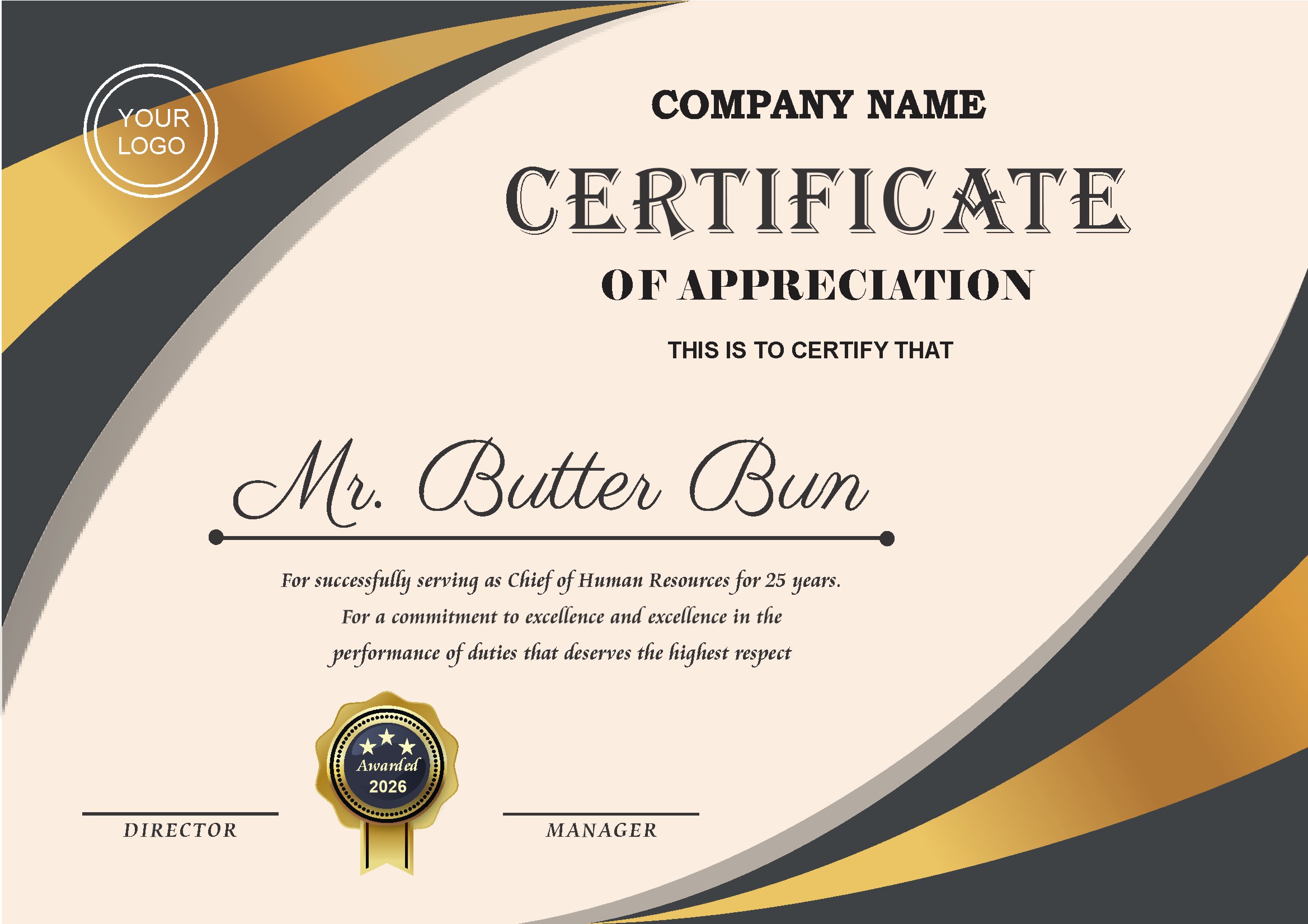 Professional Certificate Design 035