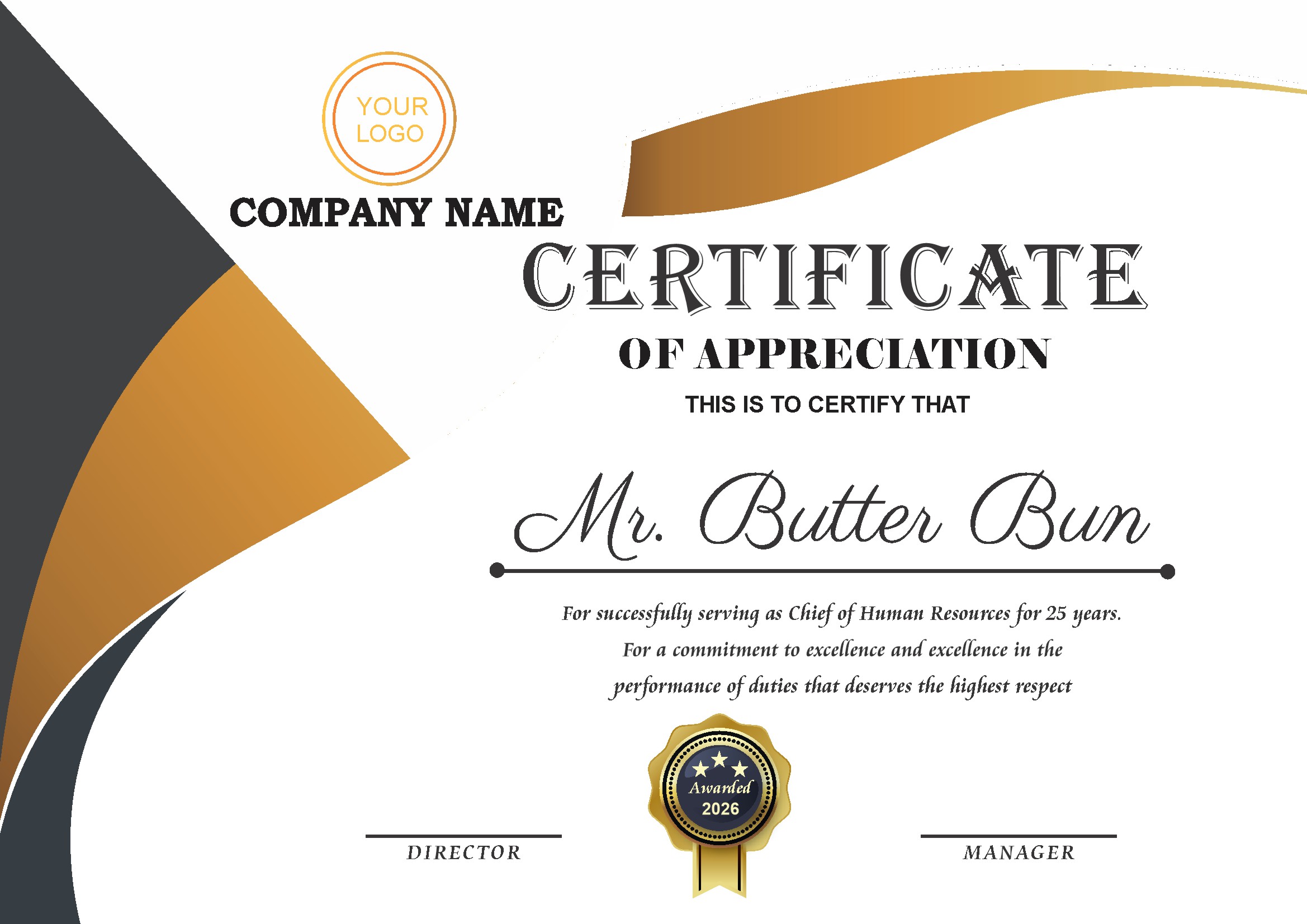 Professional Certificate Design 036