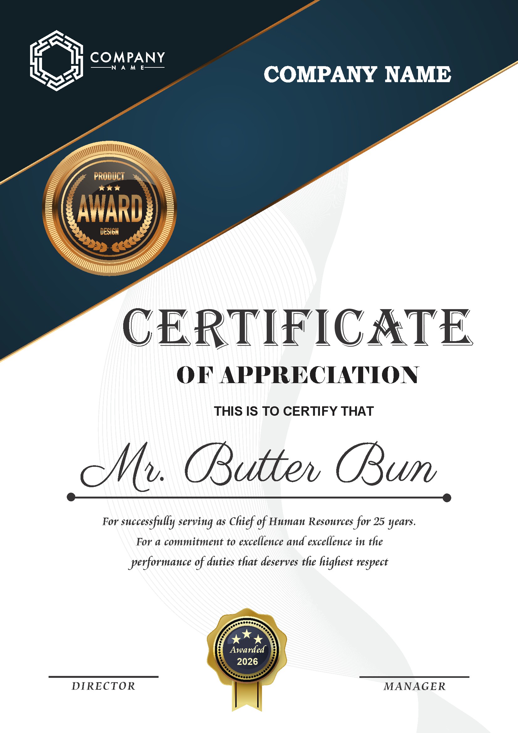 Professional Certificate Design 052