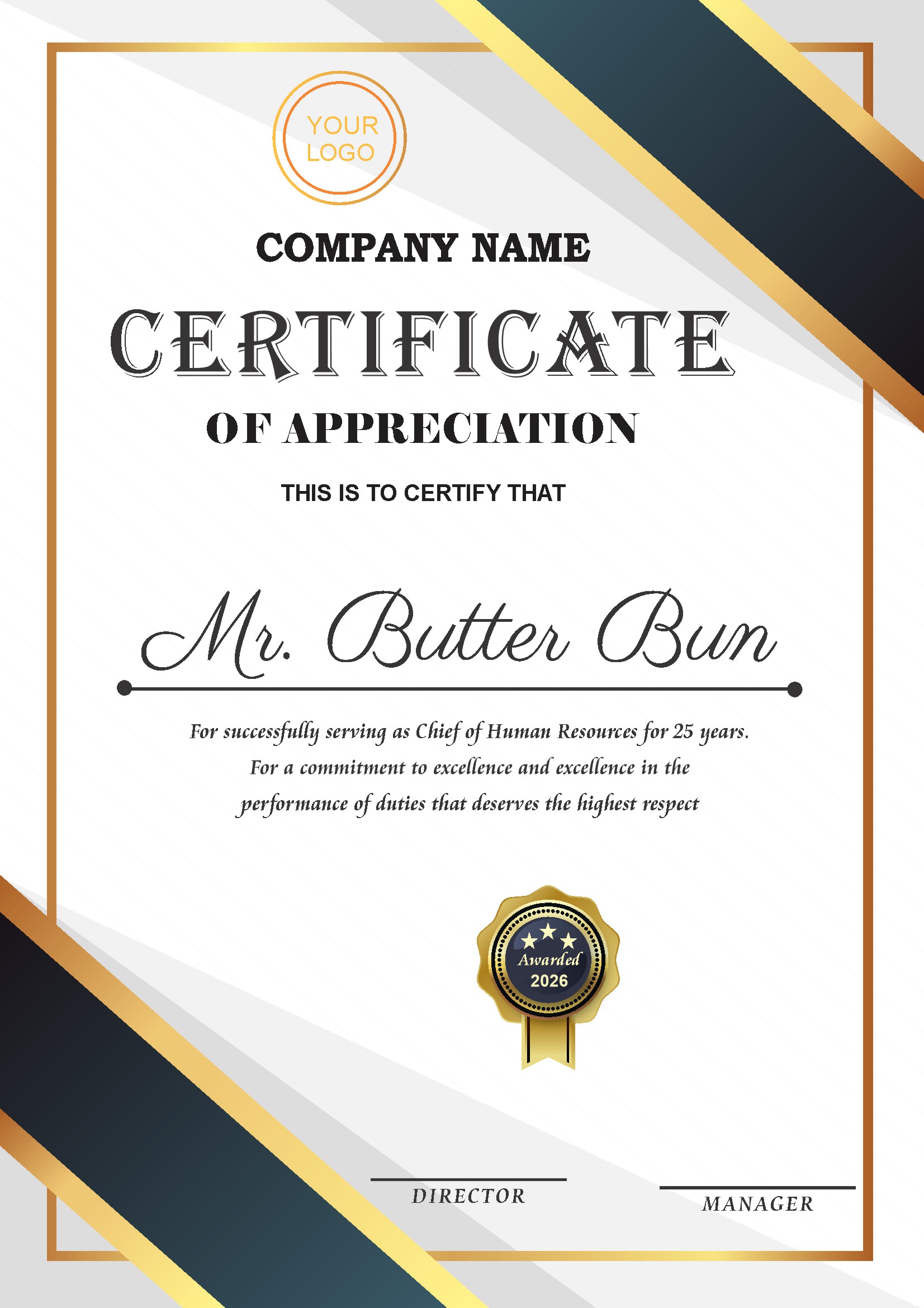 Professional Certificate Design 056