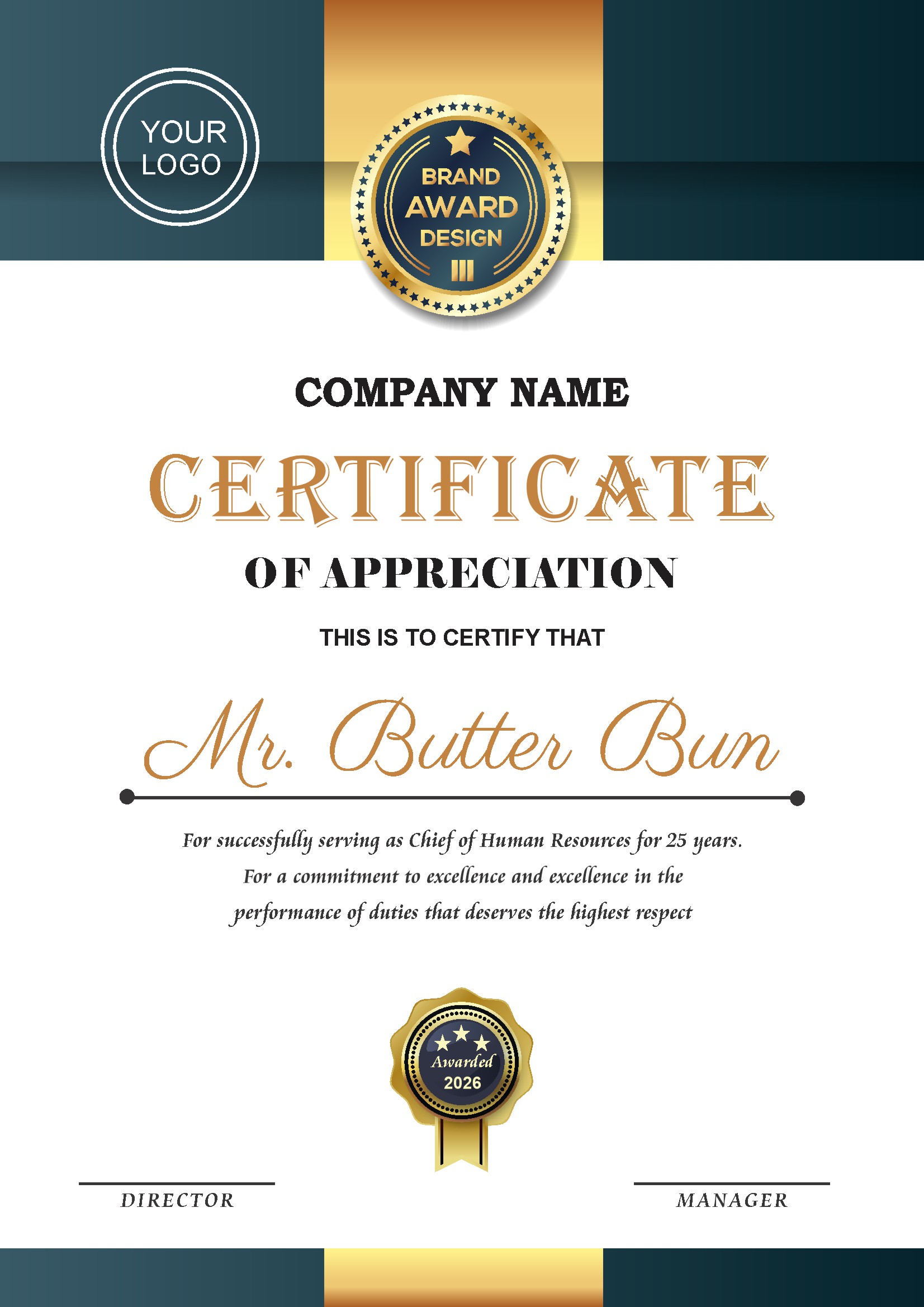 Professional Certificate Design 058