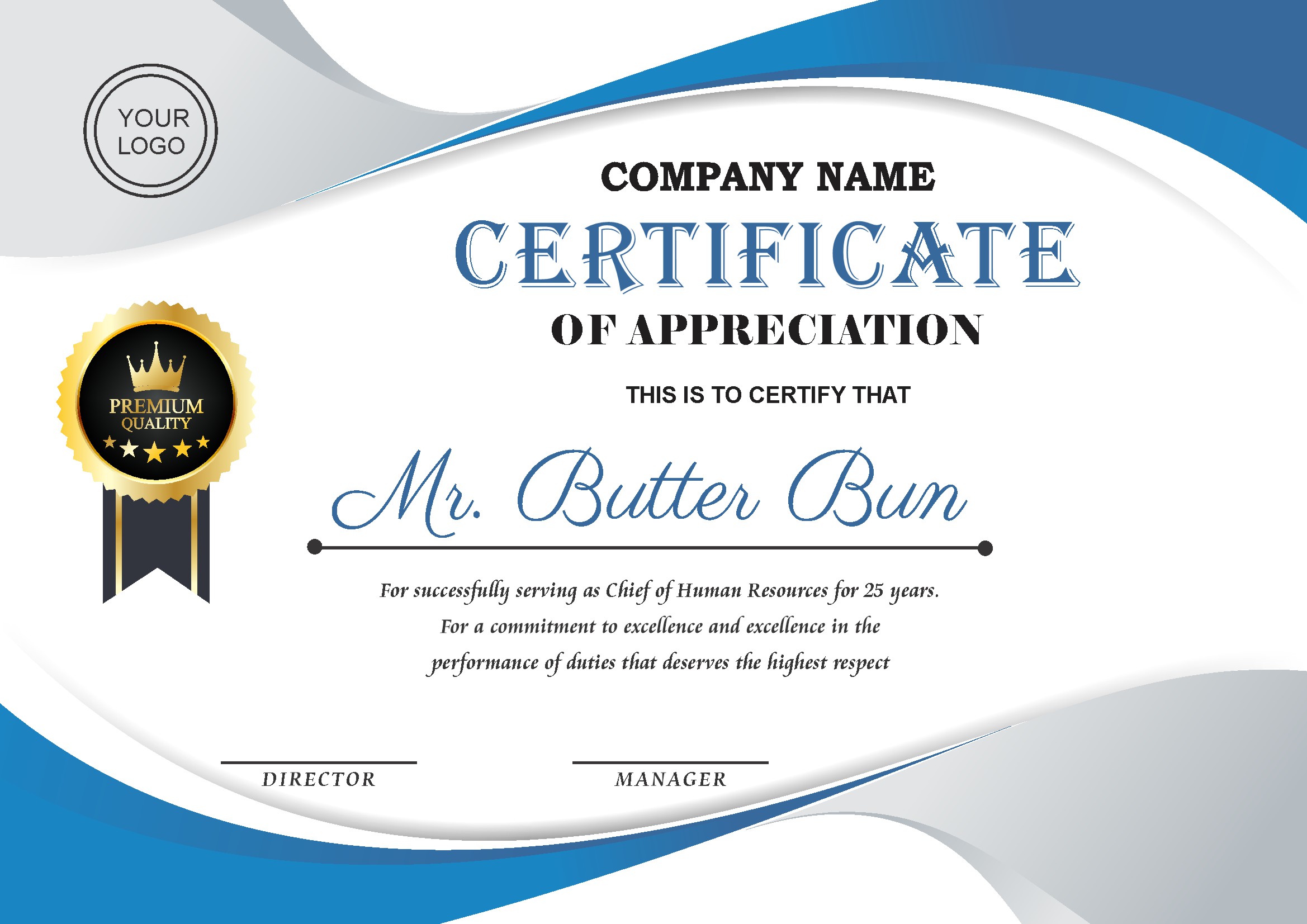 Professional Certificate Design 066