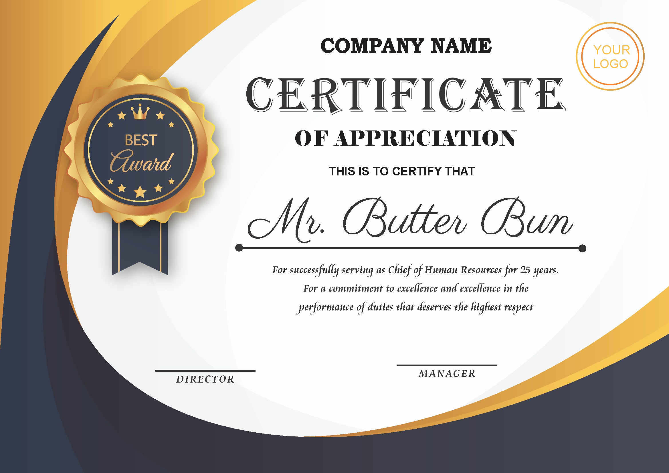 Professional Certificate Design 071
