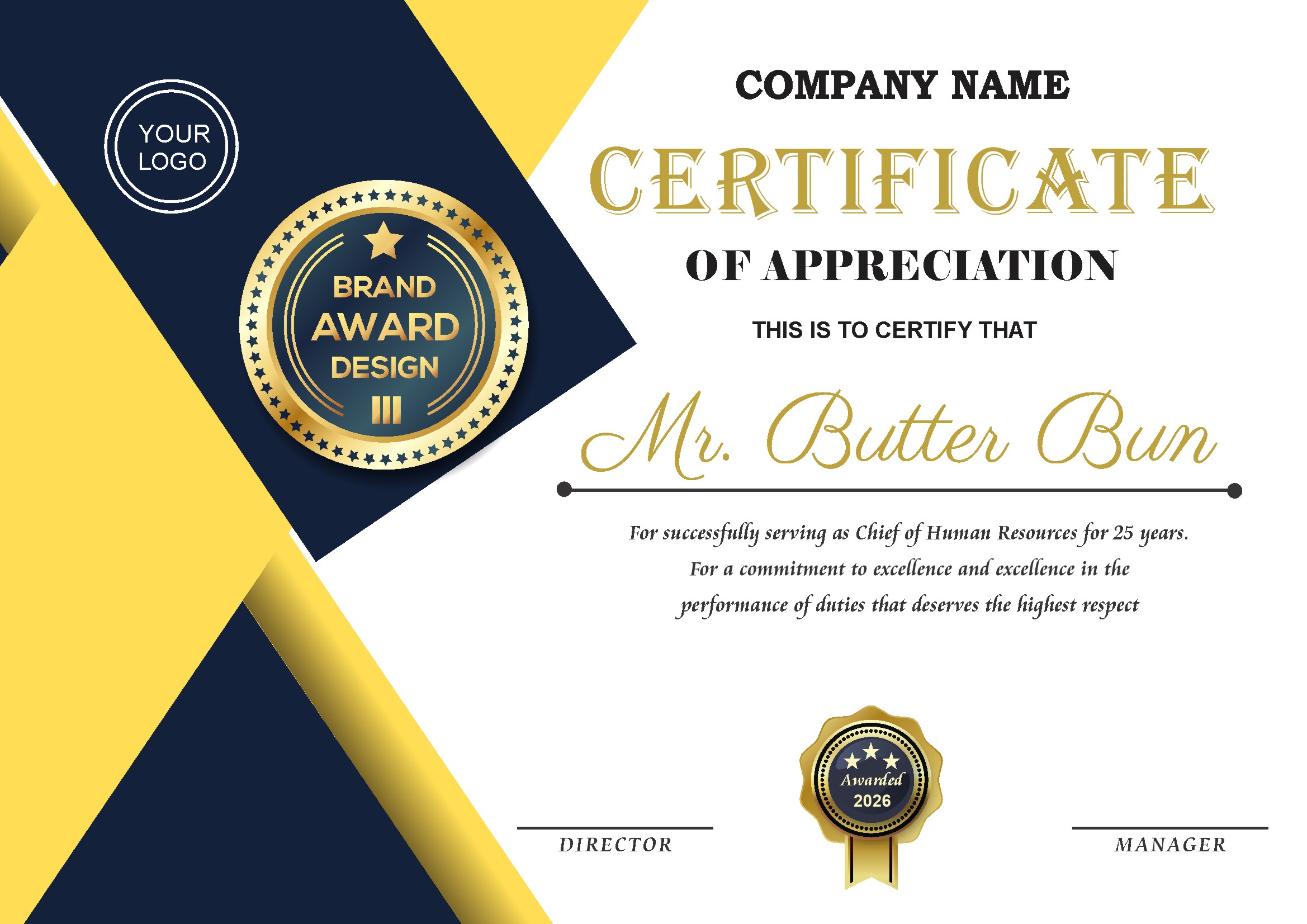 Professional Certificate Design 073