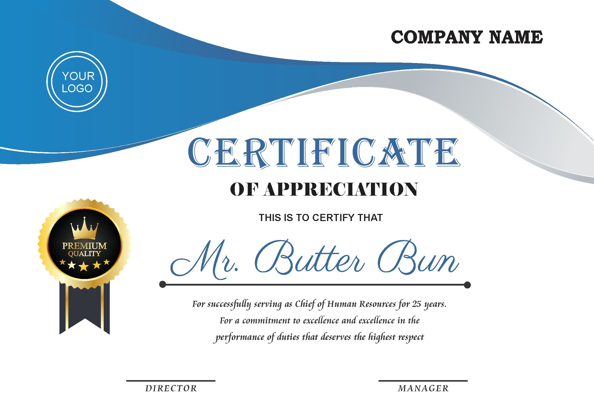 Professional Certificate Design 075