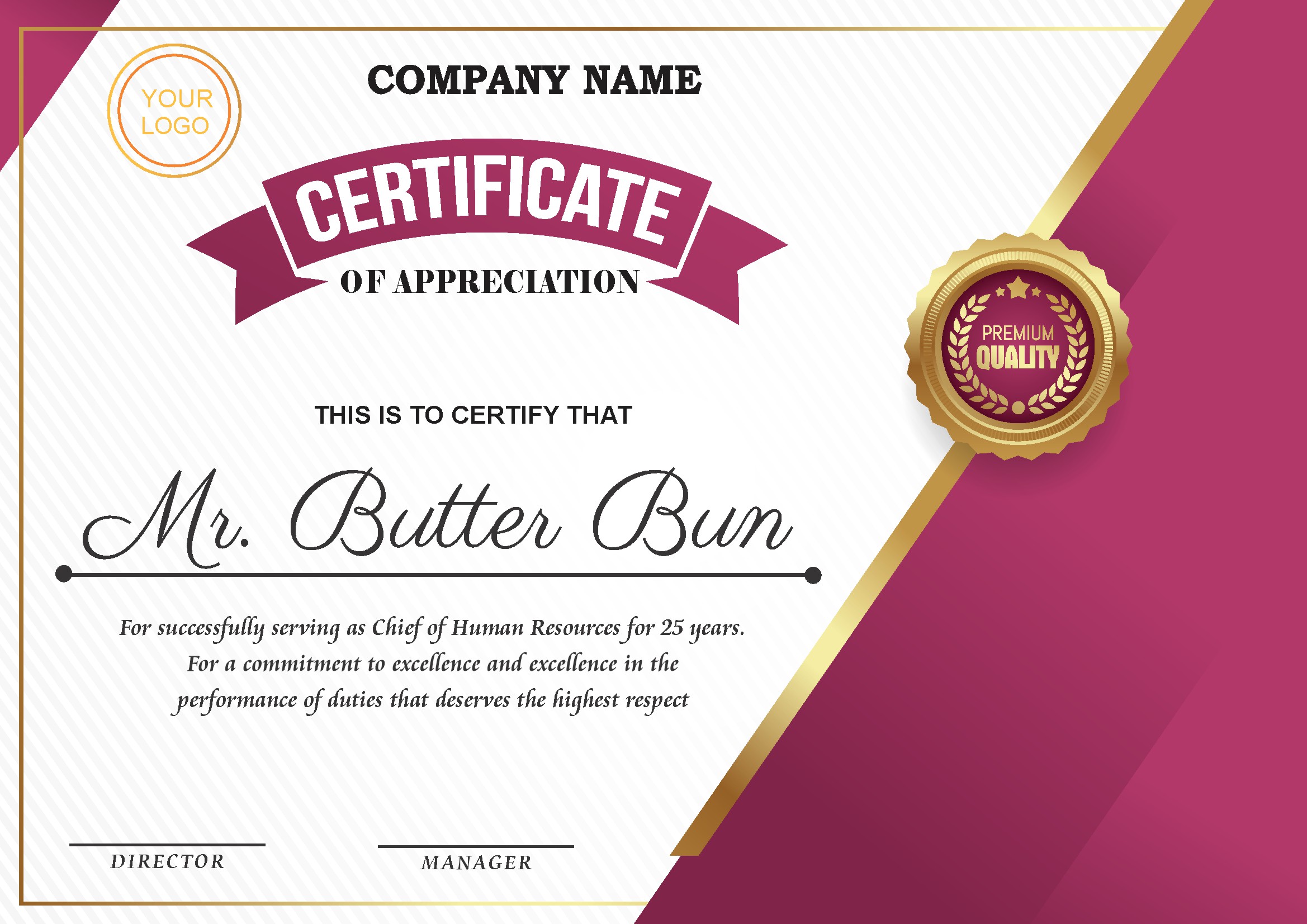 Professional Certificate Design 079