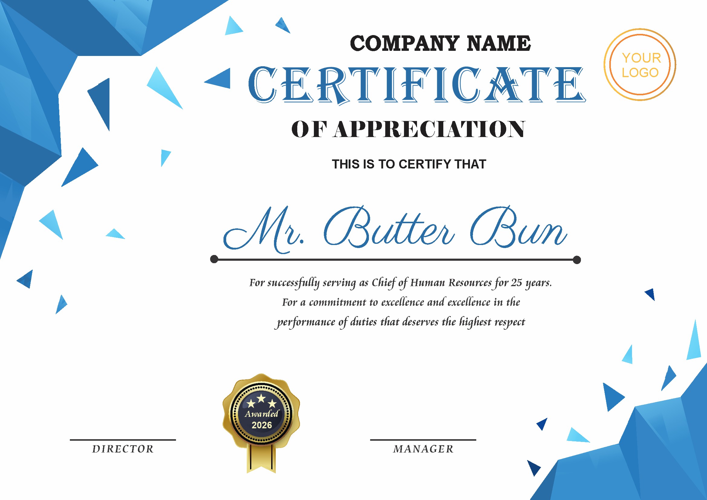 Professional Certificate Design 080