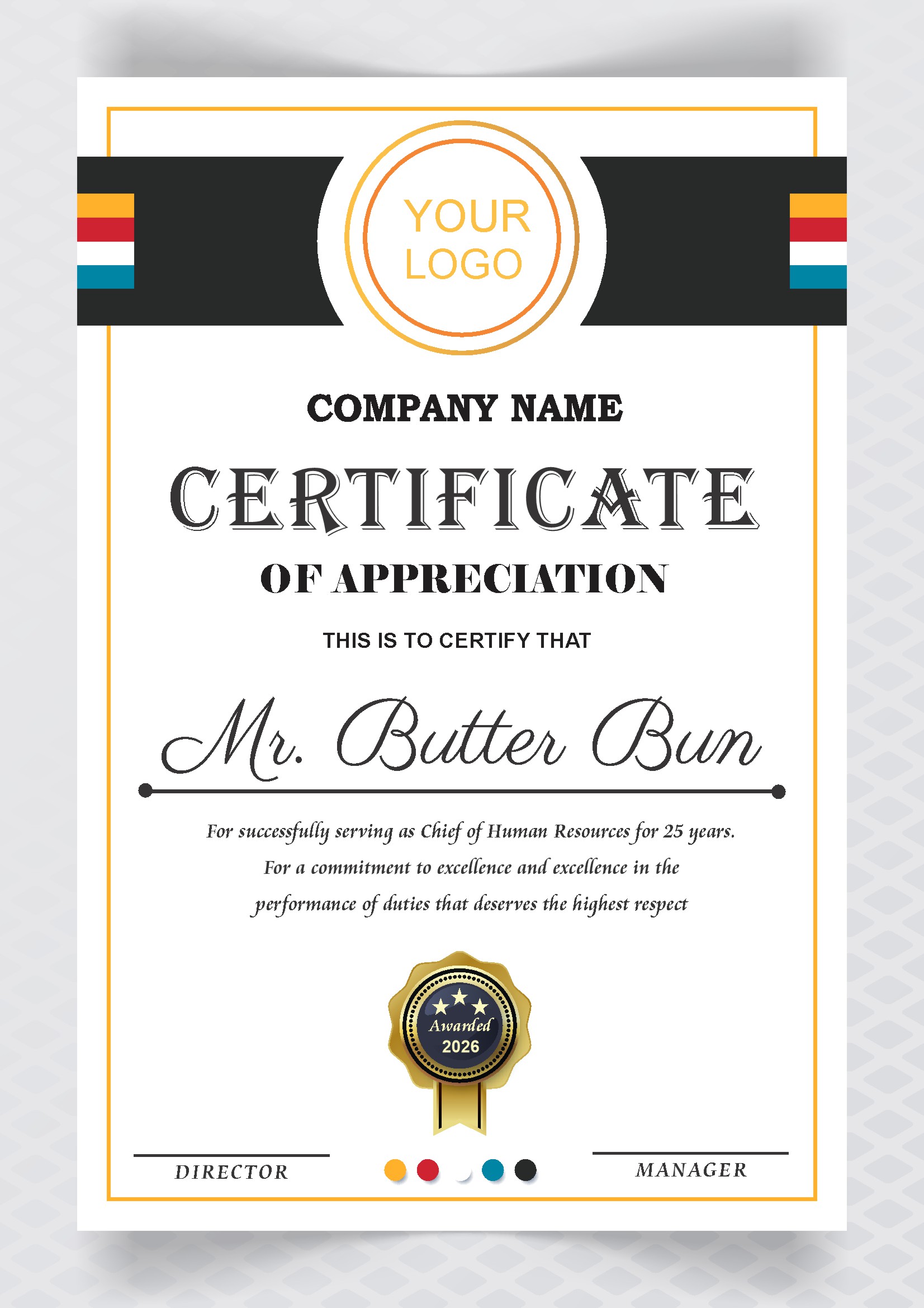 Professional Certificate Design 085