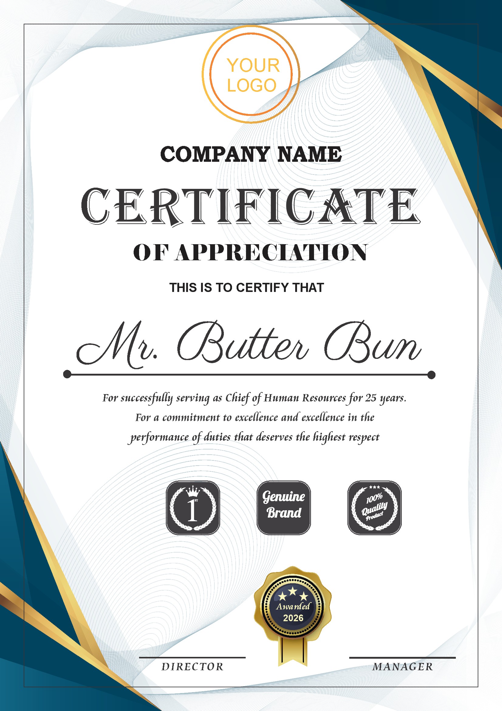 Professional Certificate Design 089