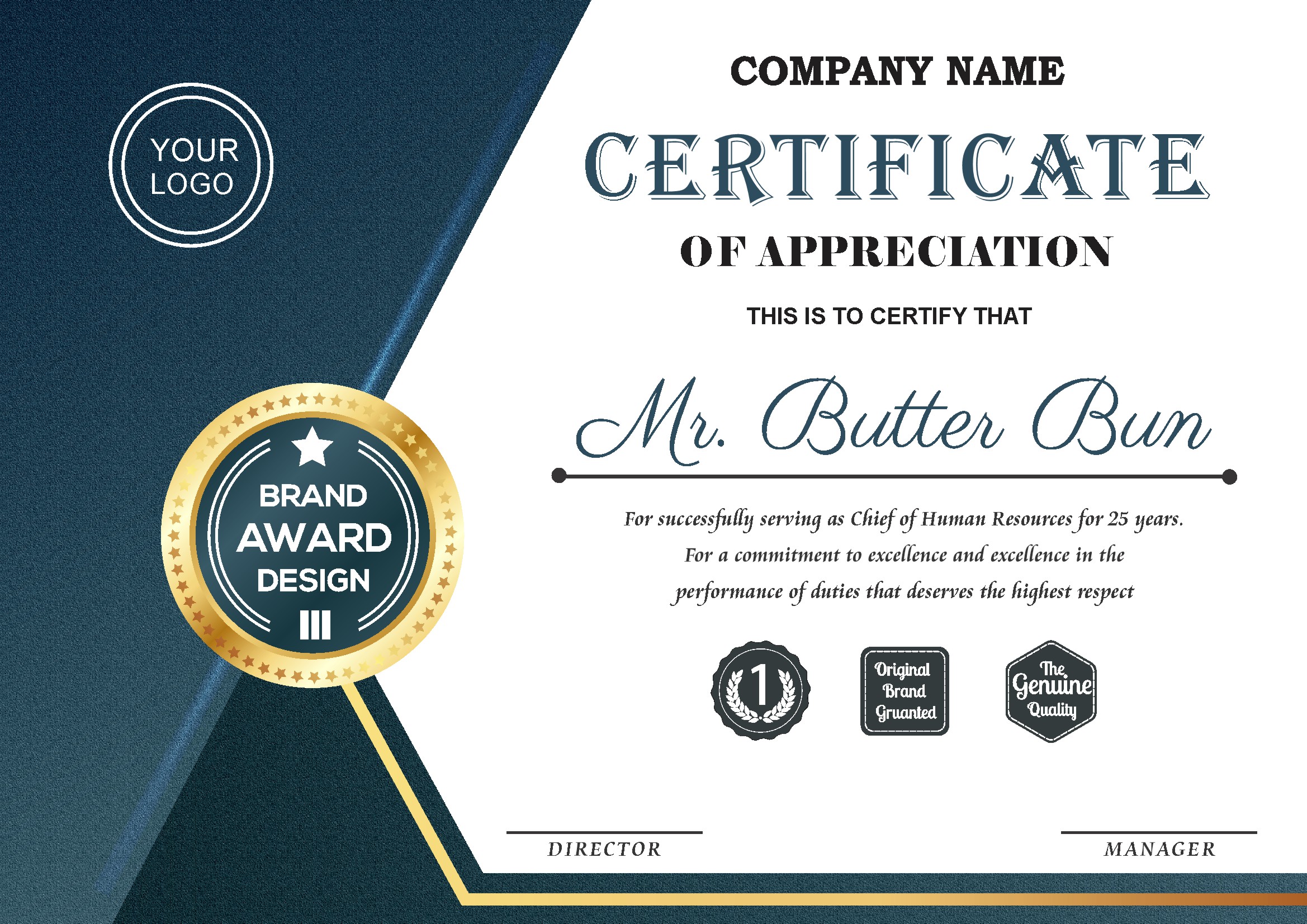 Professional Certificate Design 091