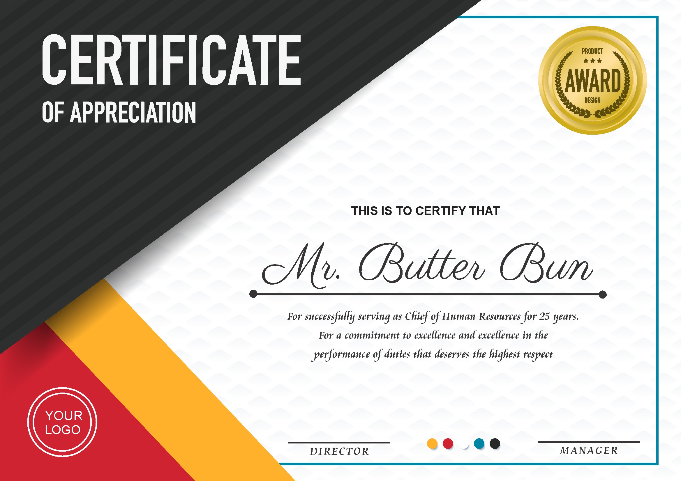 Professional Certificate Design 095