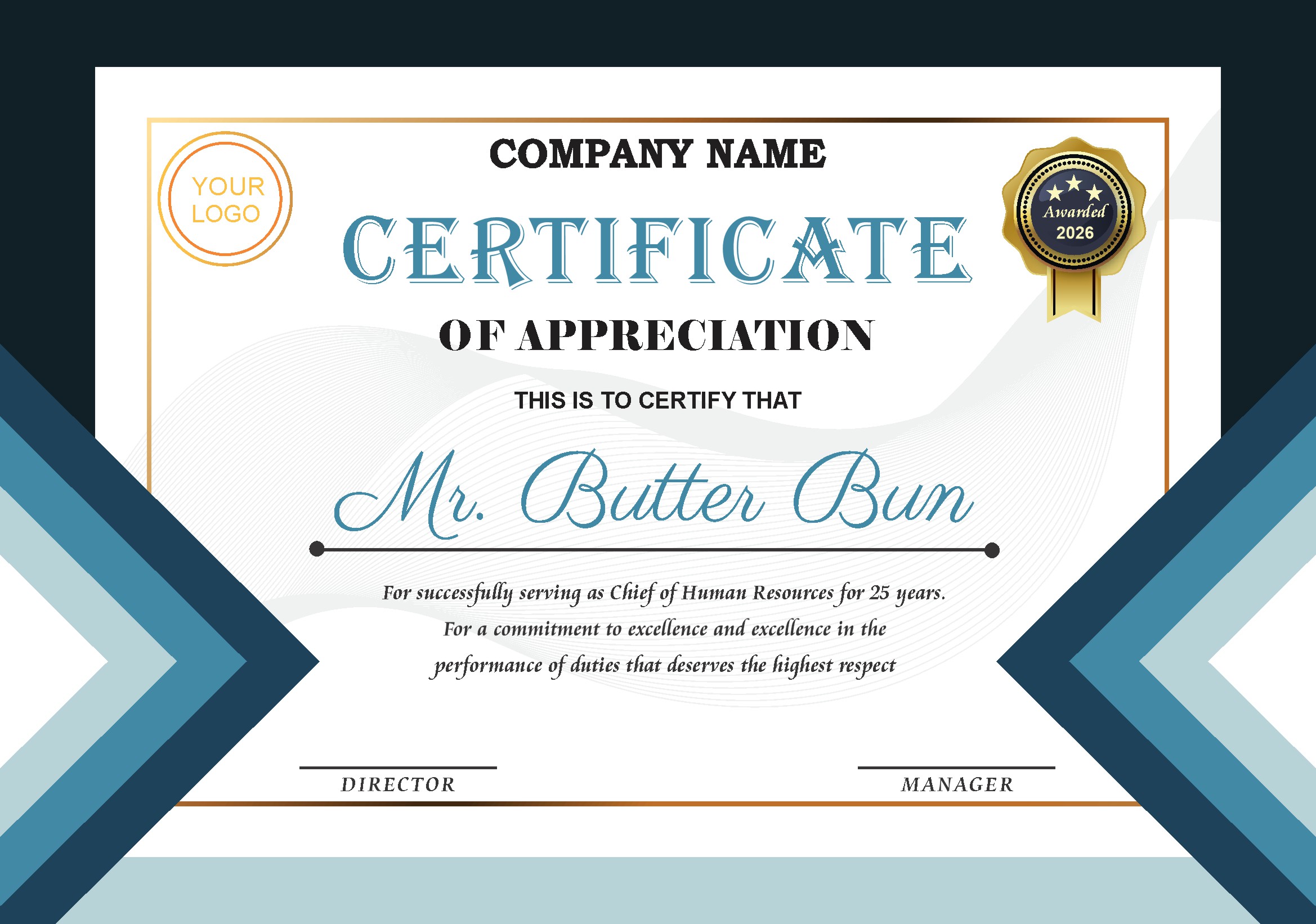 Professional Certificate Design 097