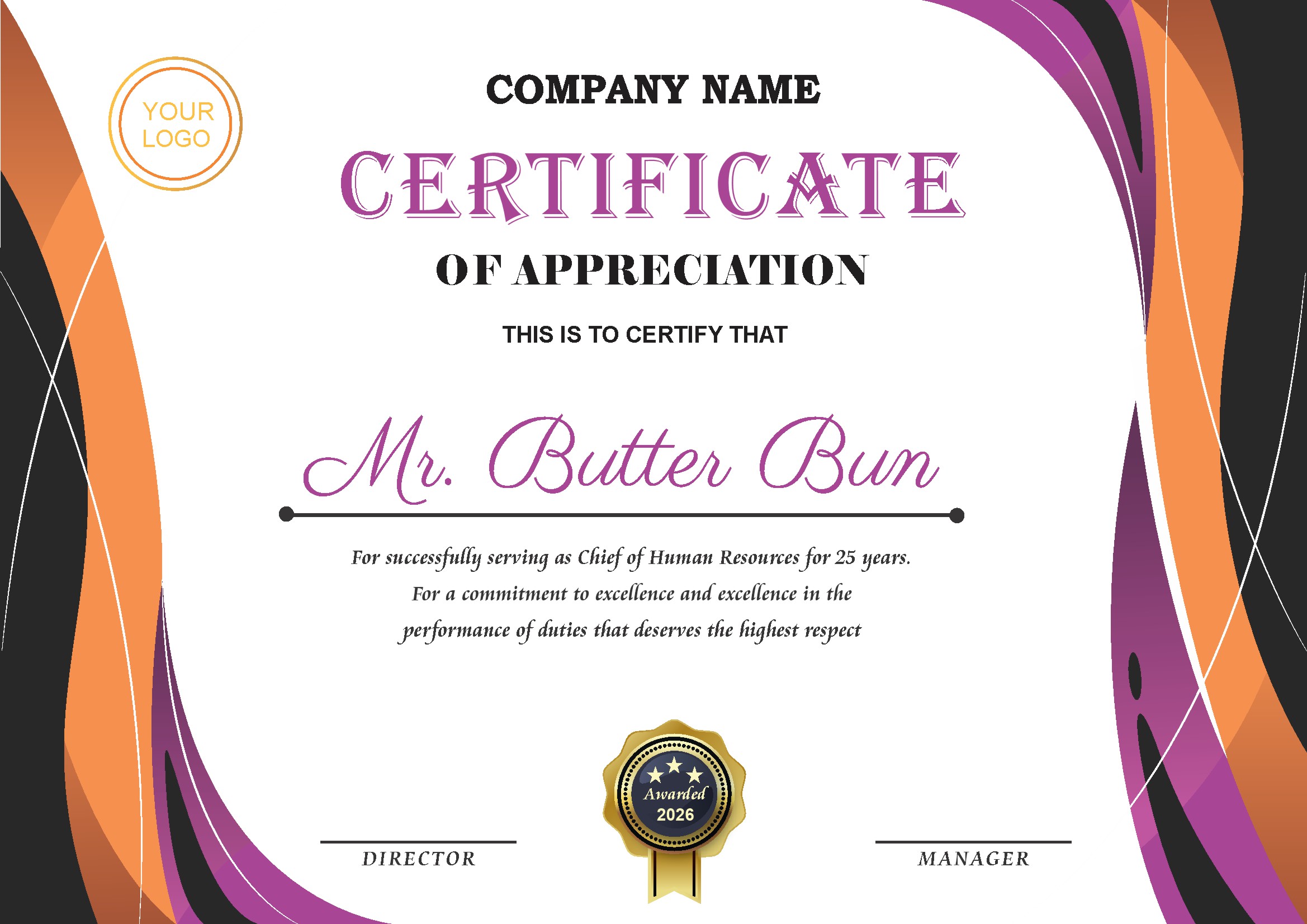 Professional Certificate Design 103