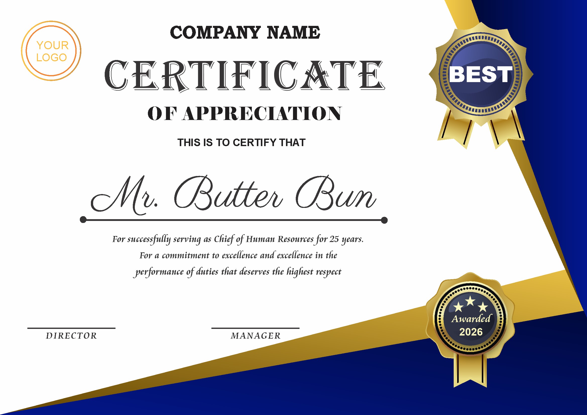 Professional Certificate Design 110