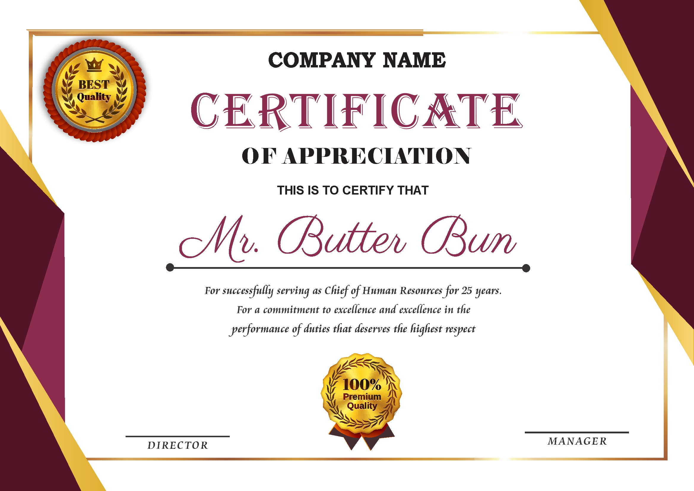 Professional Certificate Design 116