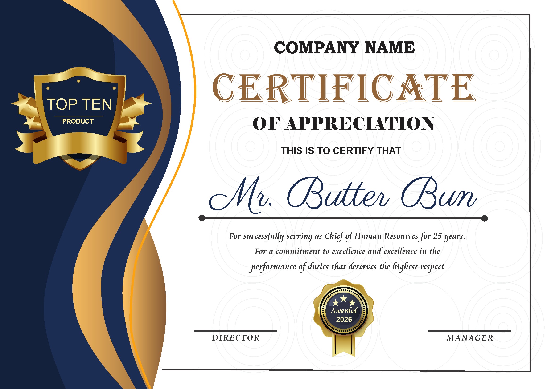 Professional Certificate Design 118