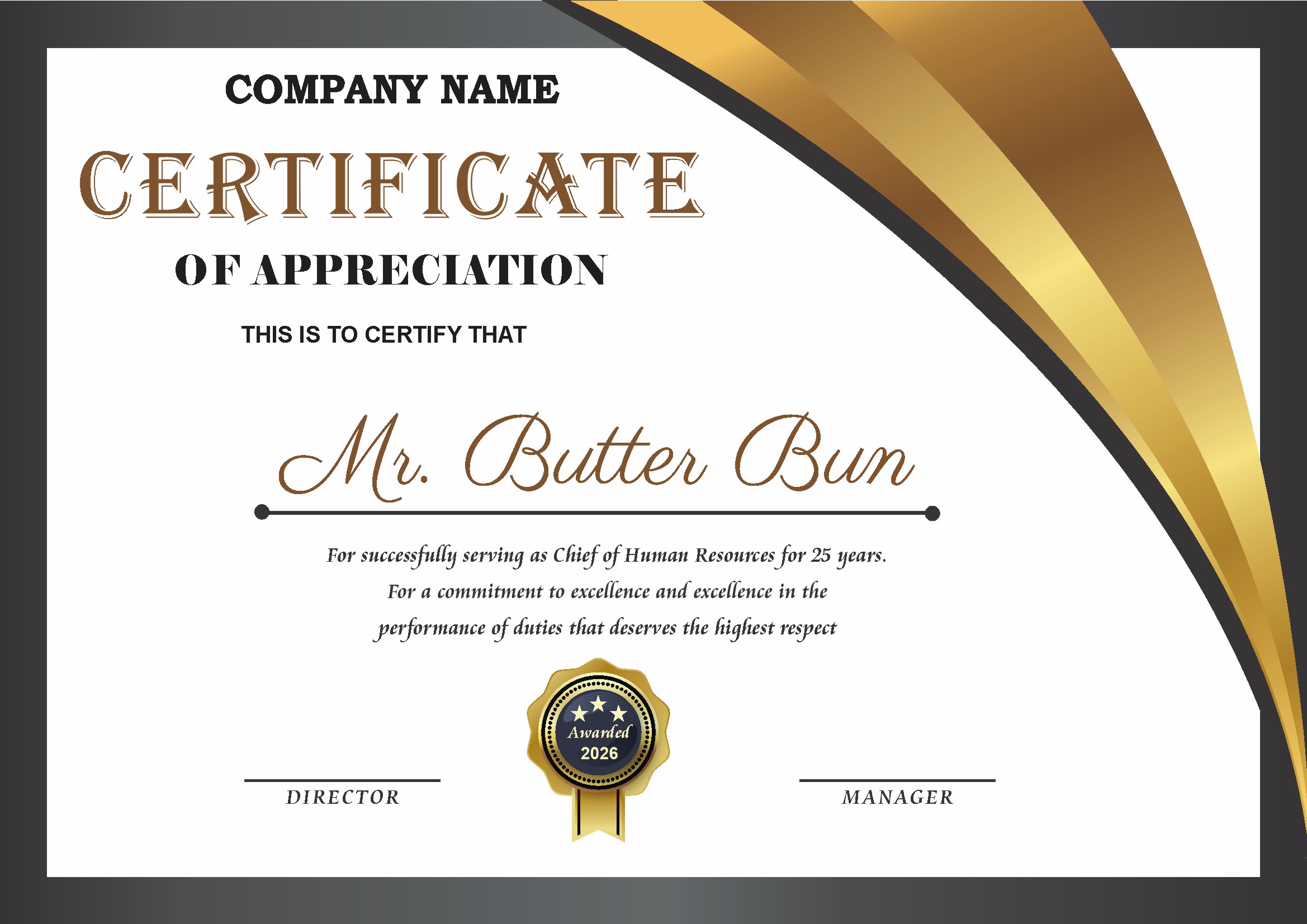 Professional Certificate Design 120