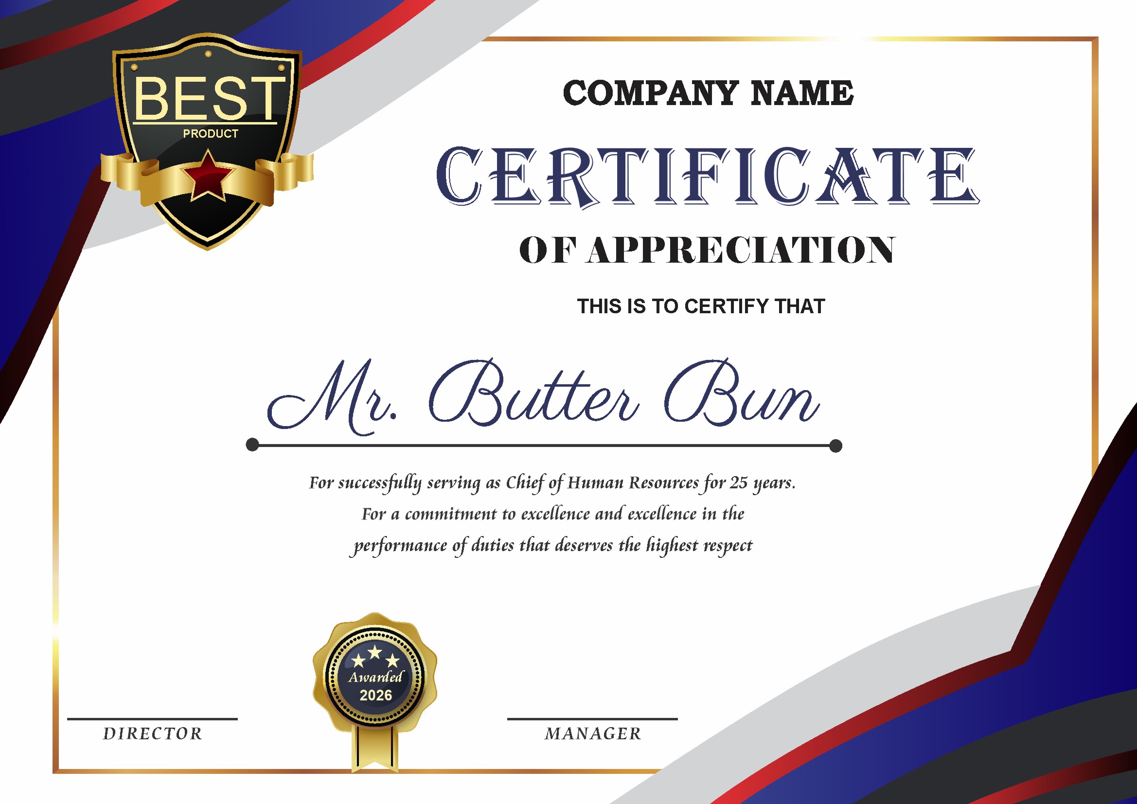 Professional Certificate Design 122