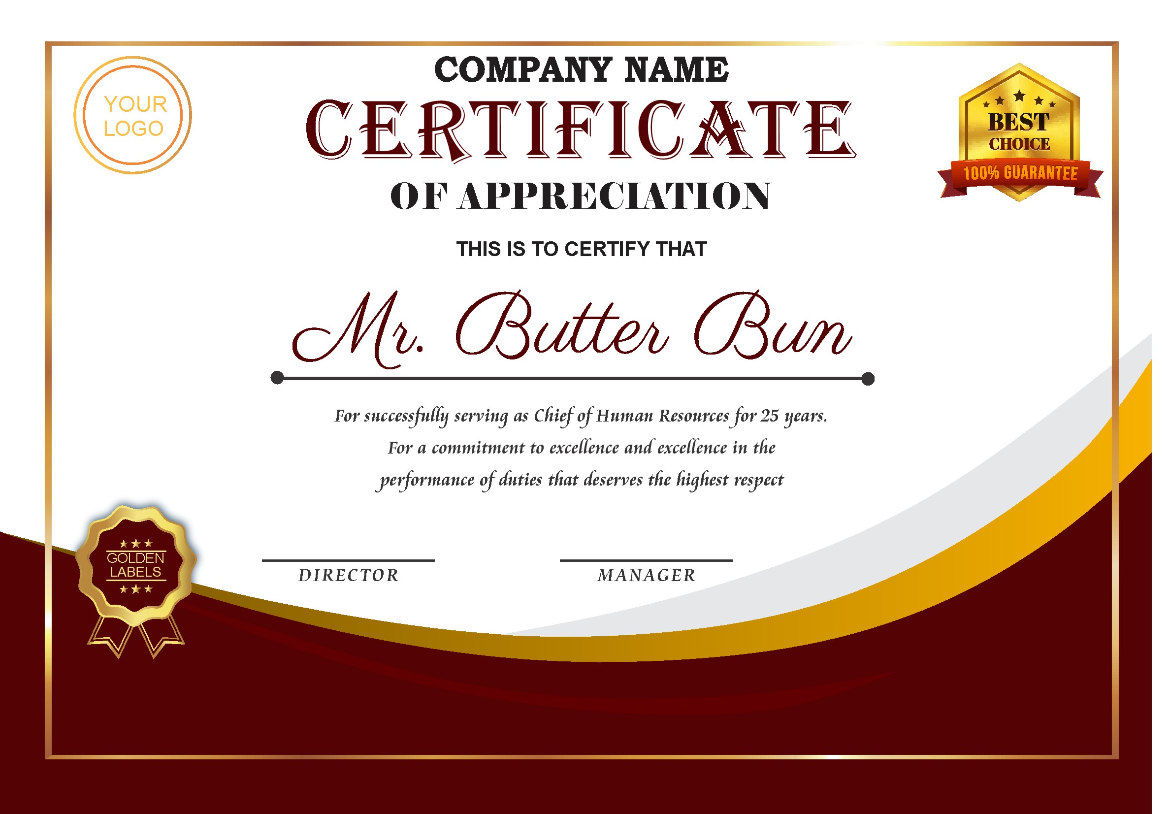 Professional Certificate Design 125