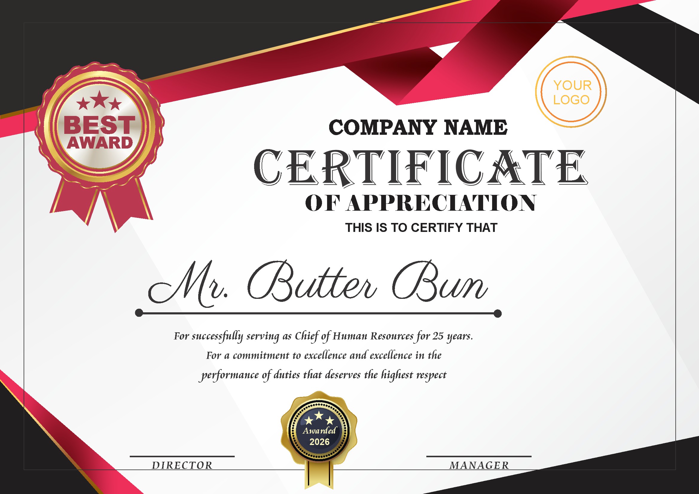 Professional Certificate Design 130