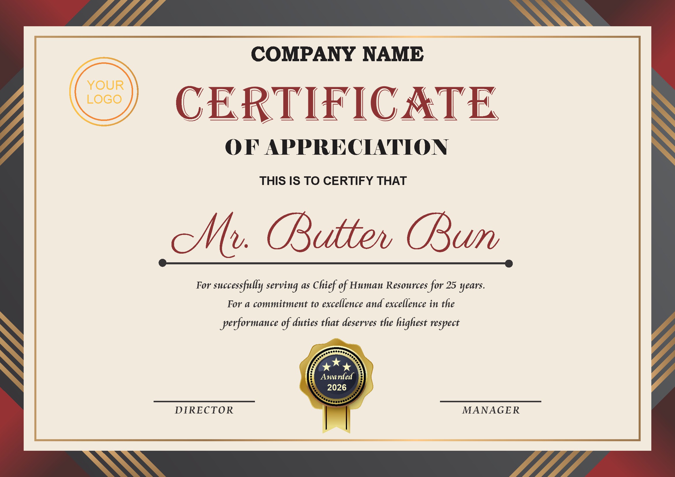 Professional Certificate Design 142