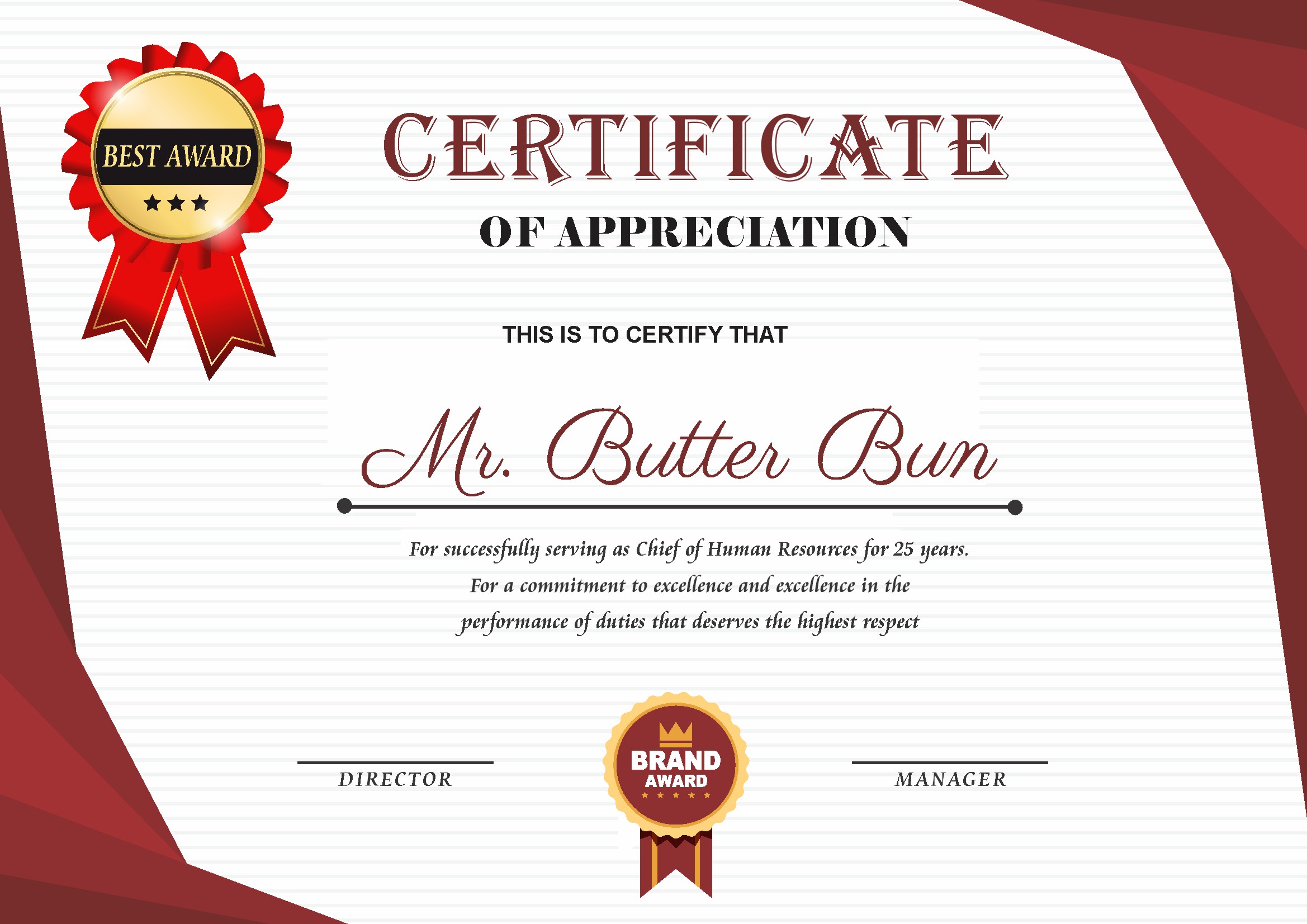 Professional Certificate Design 150