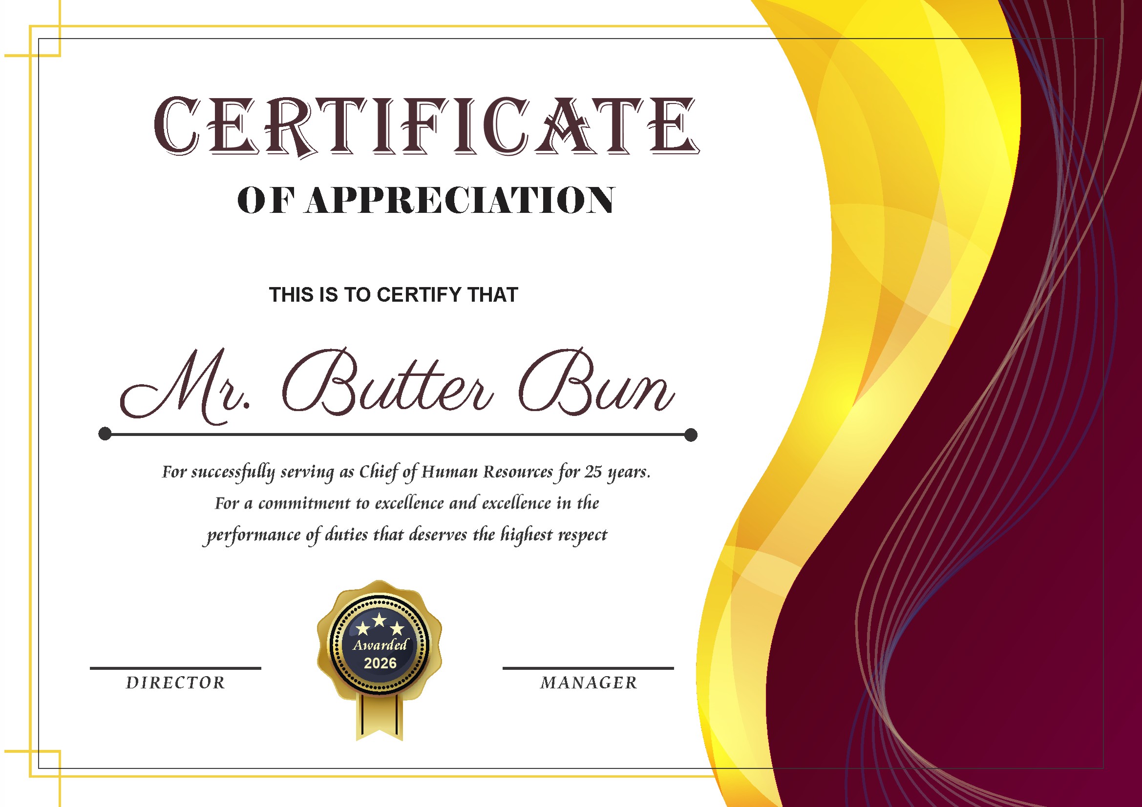 Professional Certificate Design 151