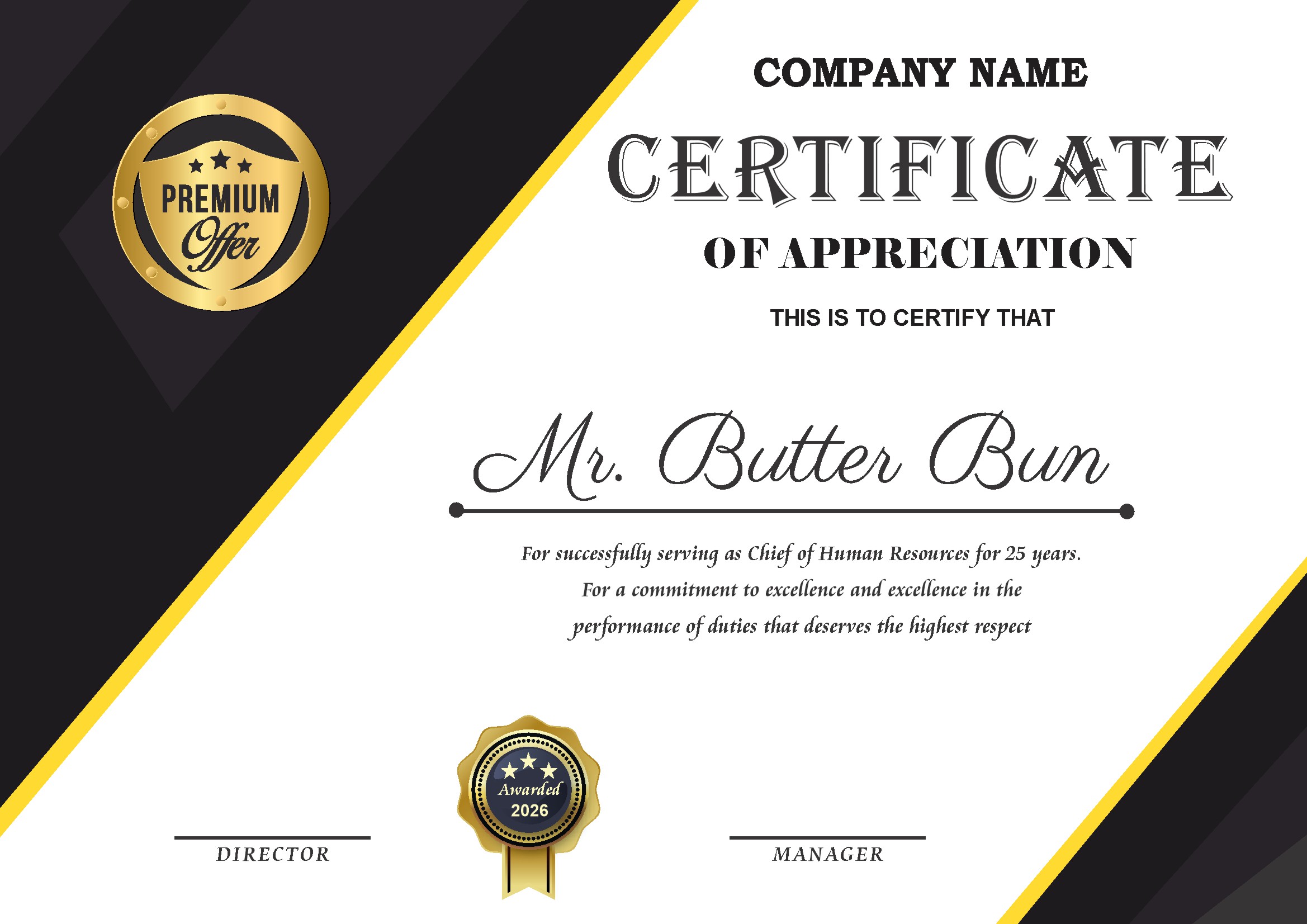 Professional Certificate Design 160