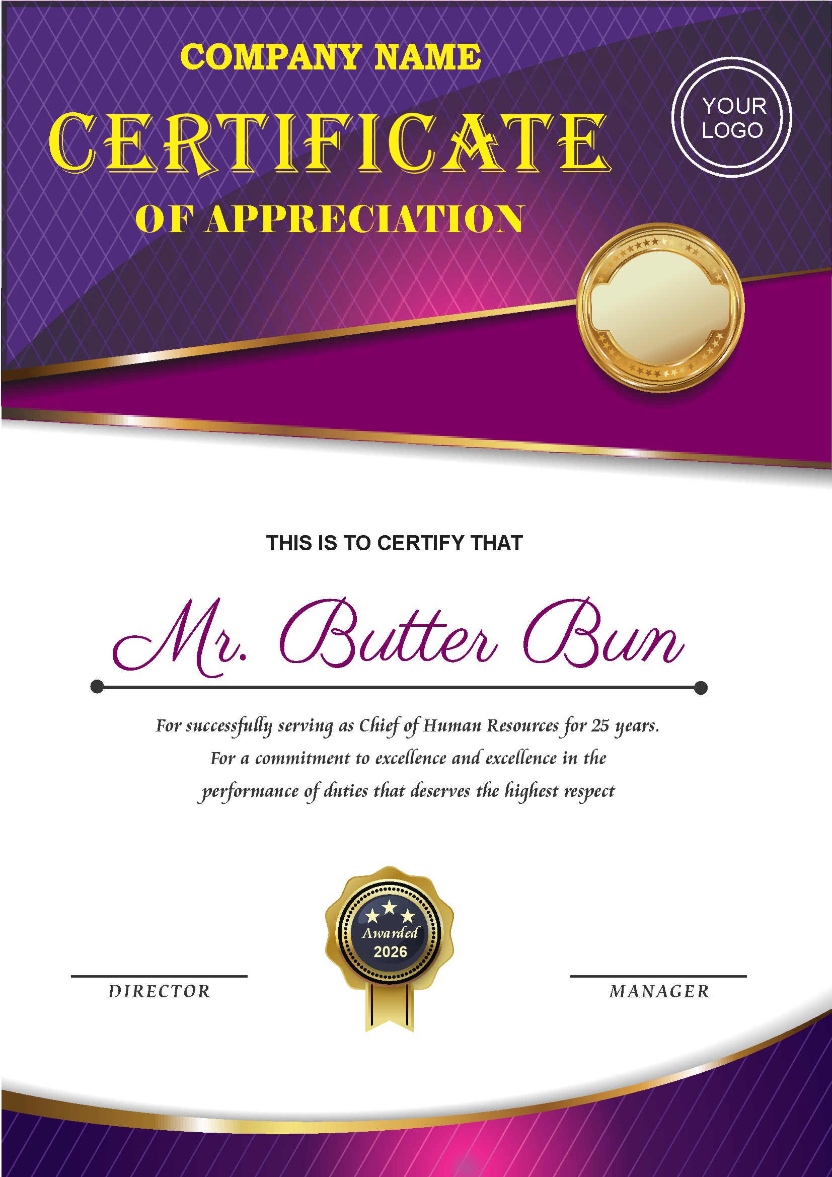 Professional Certificate Design 182