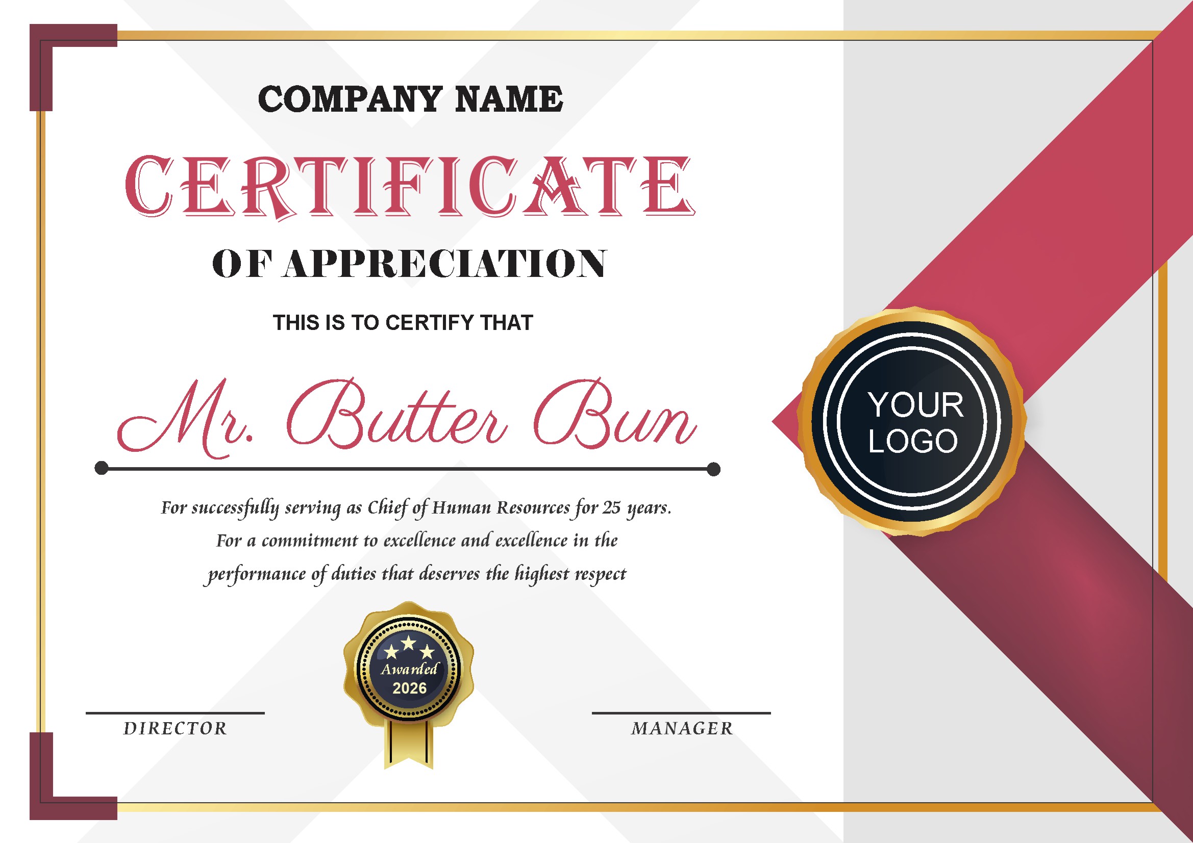 Professional Certificate Design 186