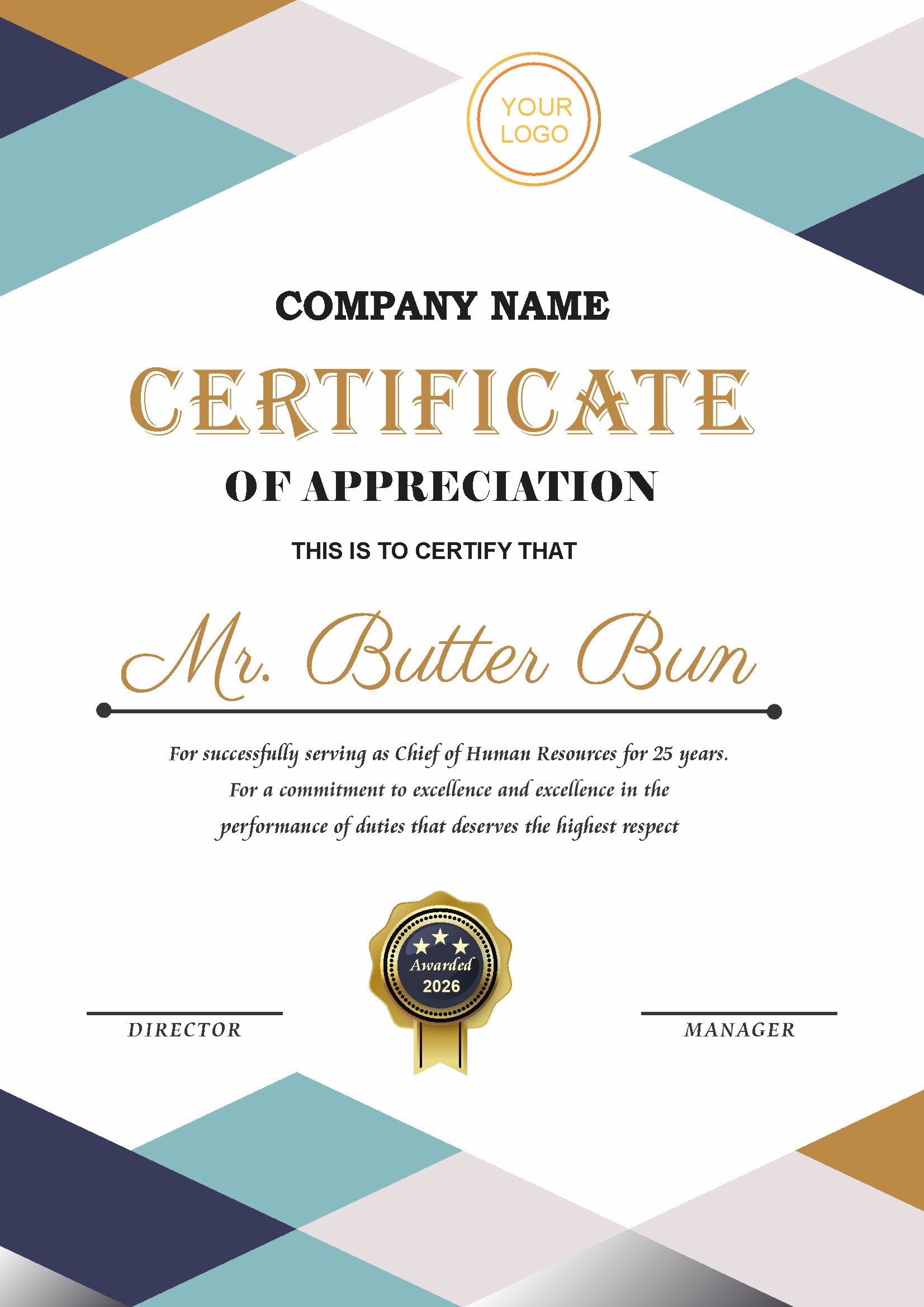 Professional Certificate Design 215