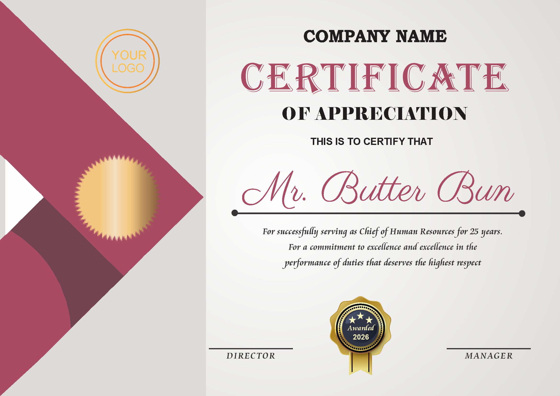 Professional Certificate Design 217