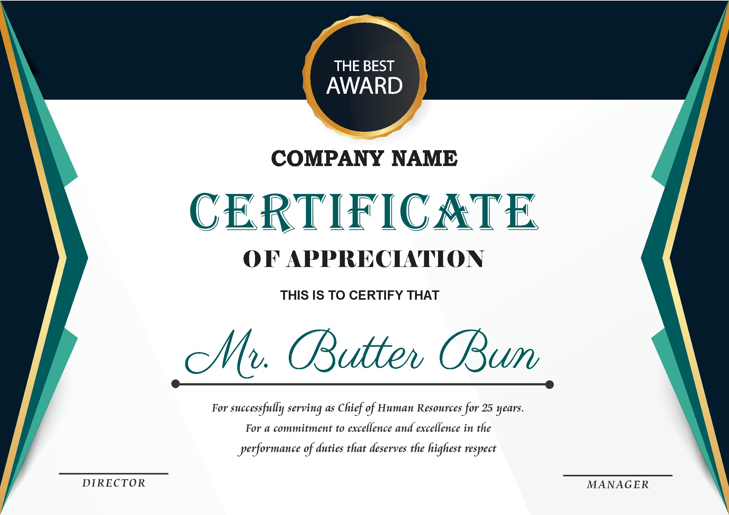 Professional Certificate Design 234