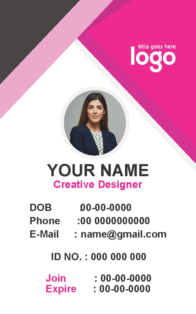 Visitor ID Card Design 036