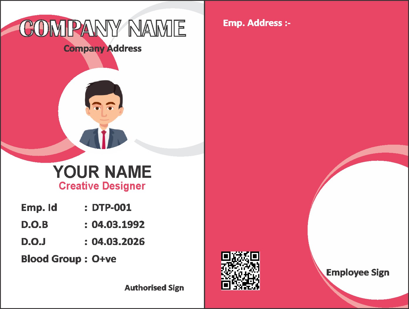 Corporate Employee ID Card 052