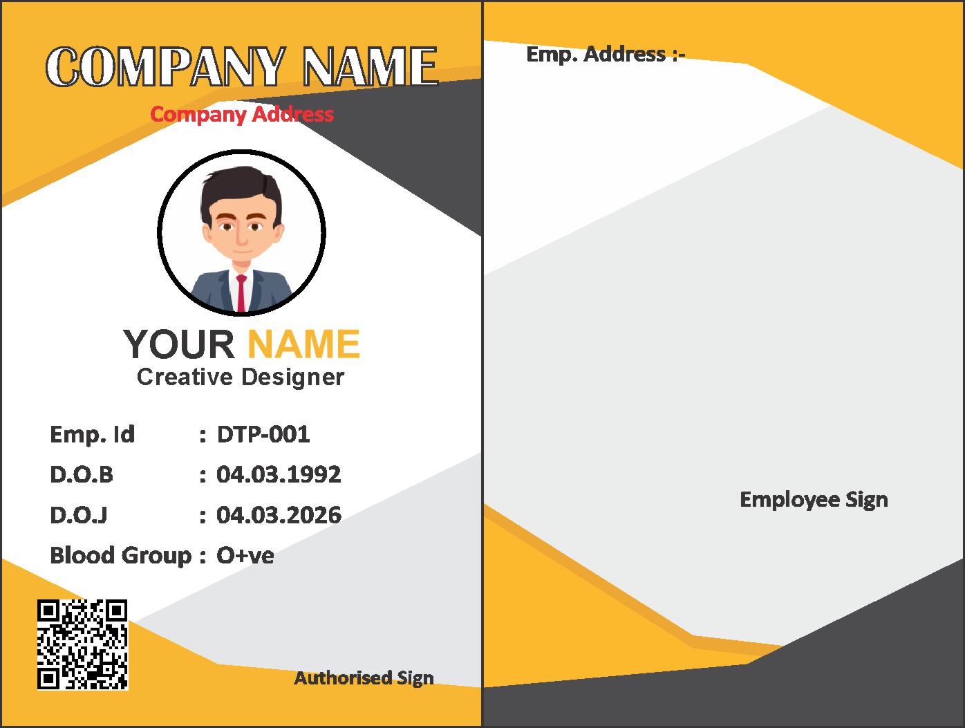 Visitor ID Card Design 056