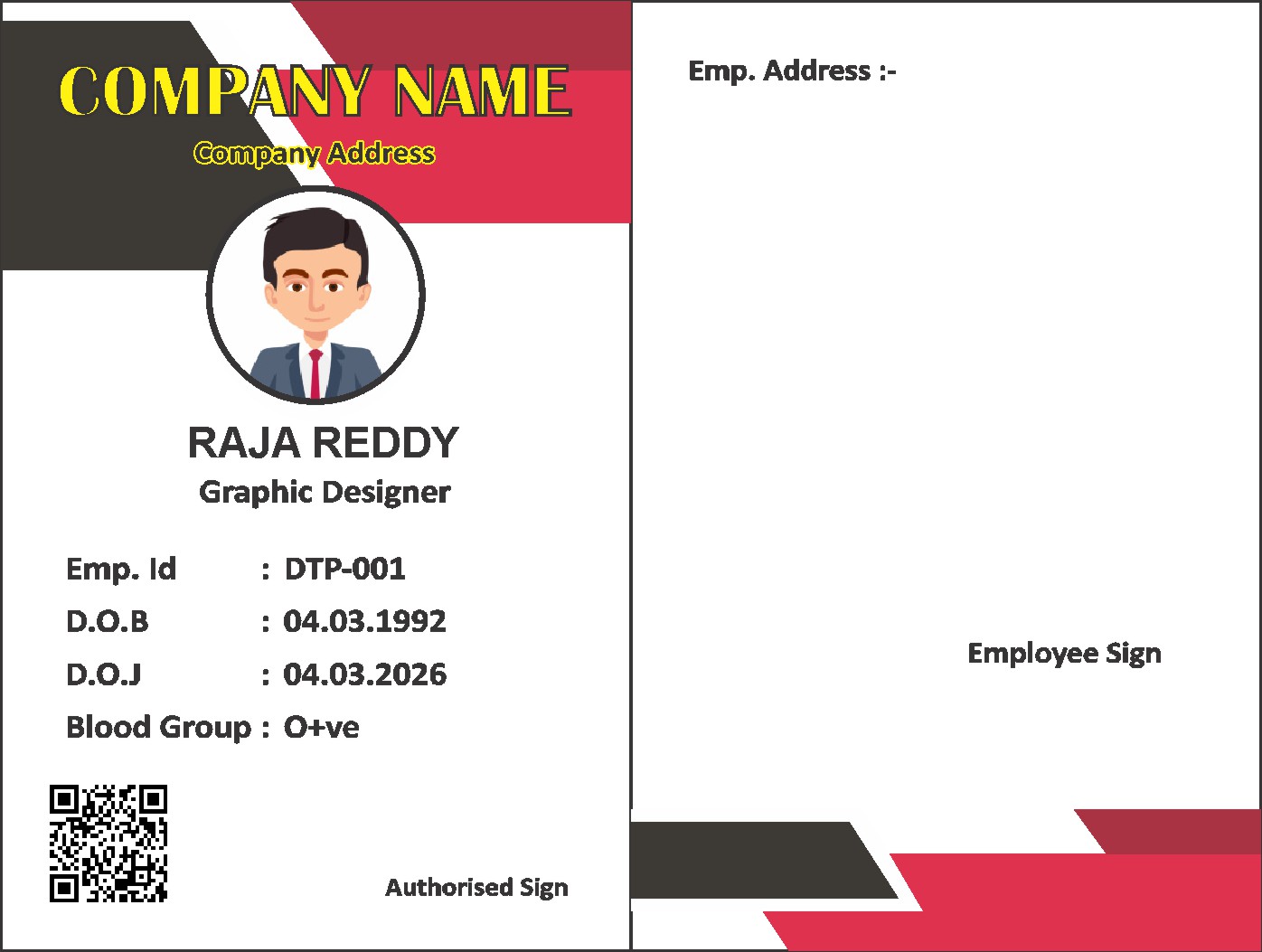 Office Staff ID Card 065
