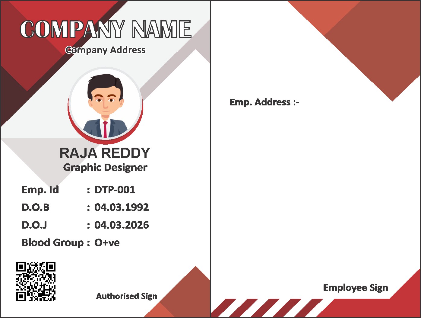 Office Staff ID Card 075